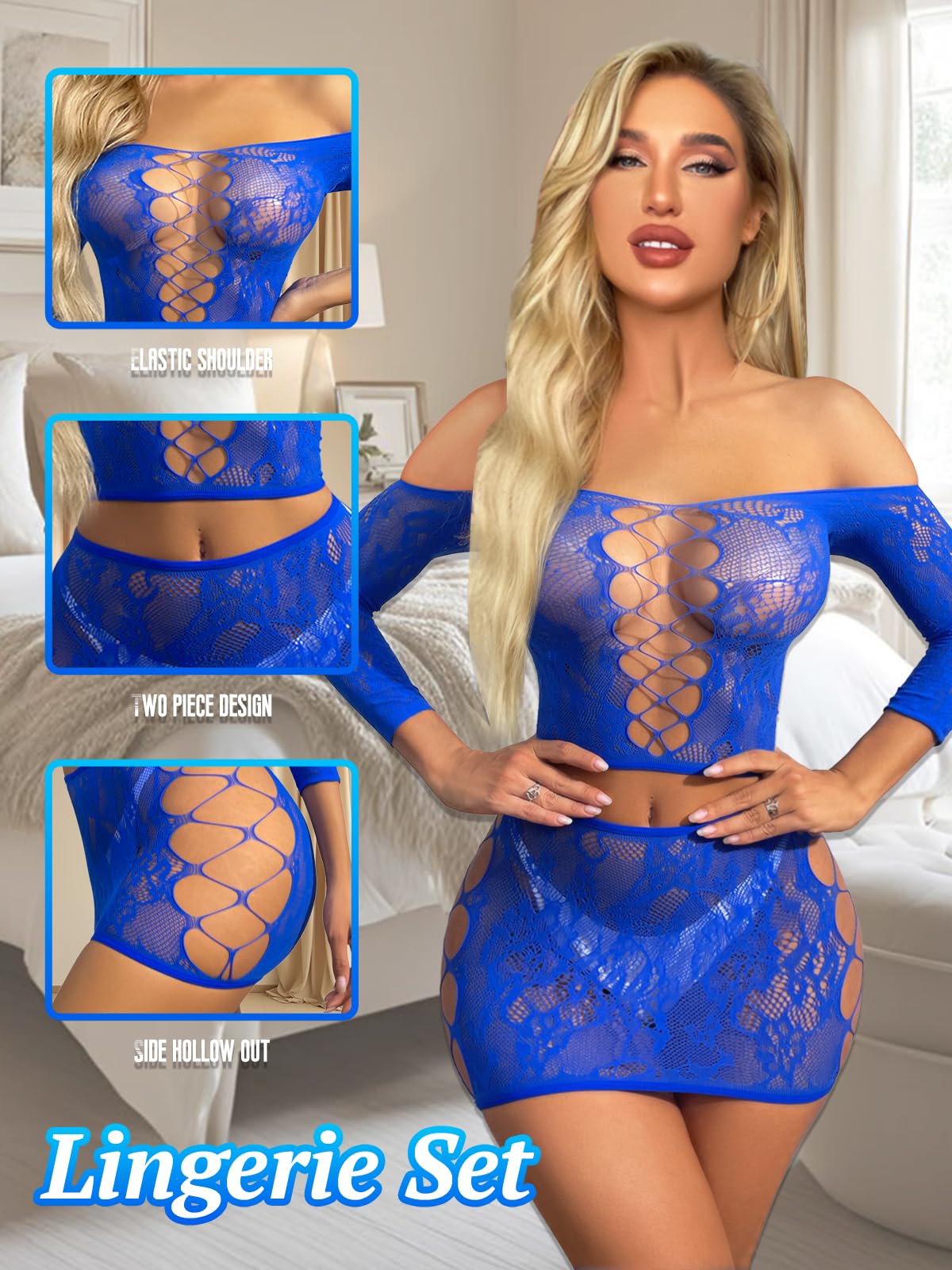 Ensemble de Lingerie Femme Bleu A