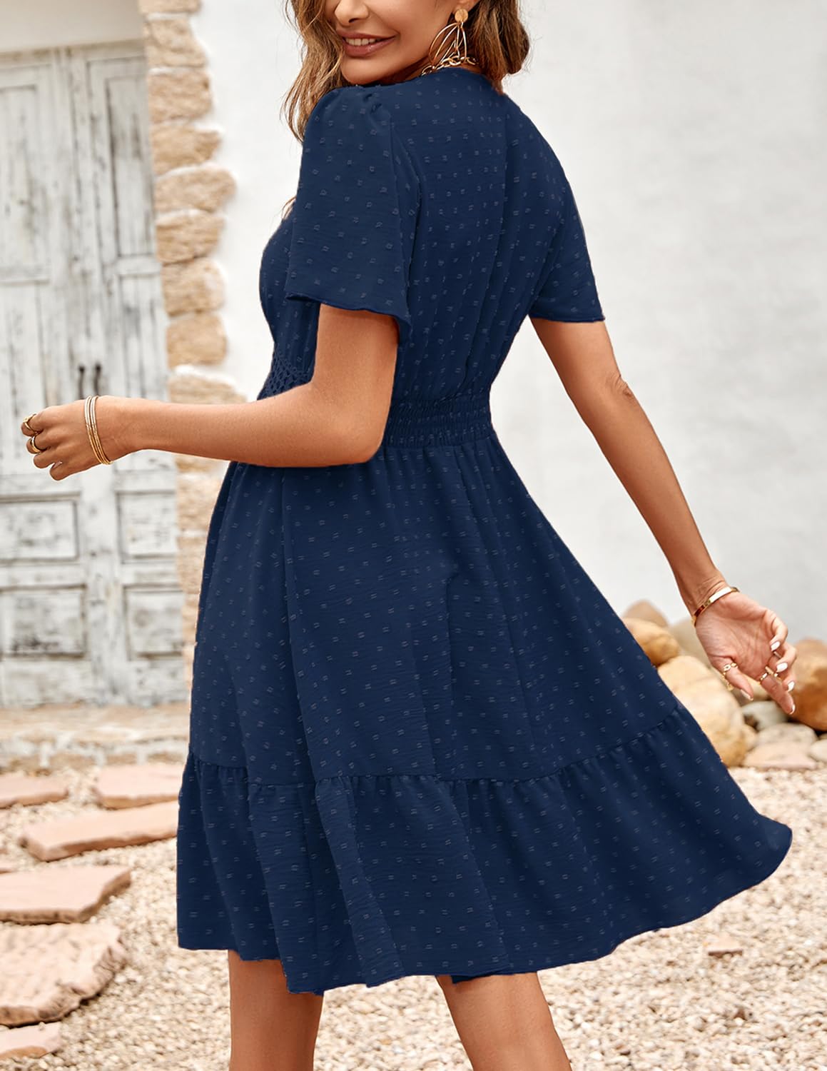 Robe d’Été Femme A-Bleu Marine-1 I