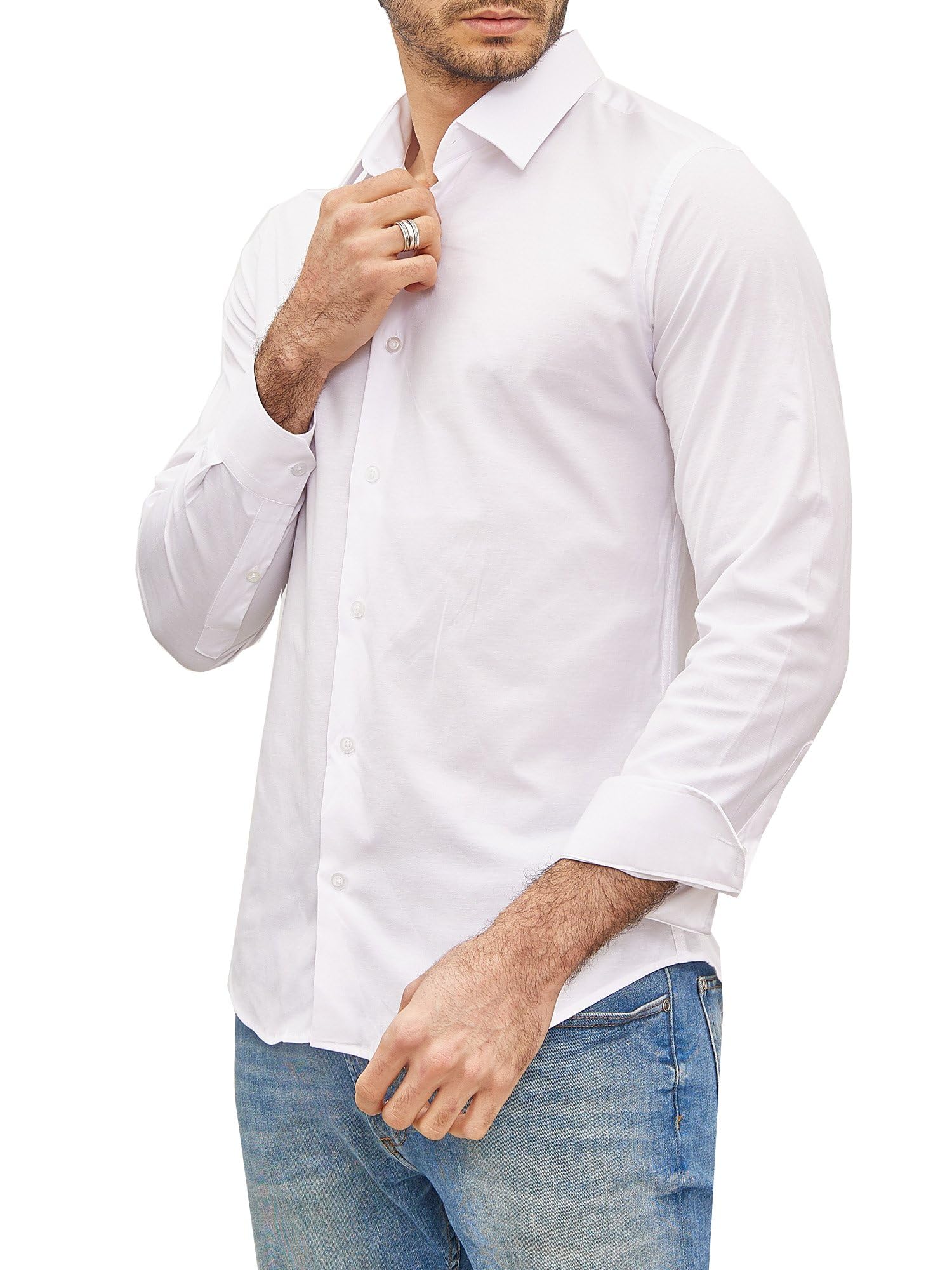 Chemise Homme Élégante & Polyvalente Blanc Uni A