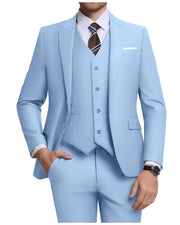 Costume Homme 3 Pièces Bleu Ciel H