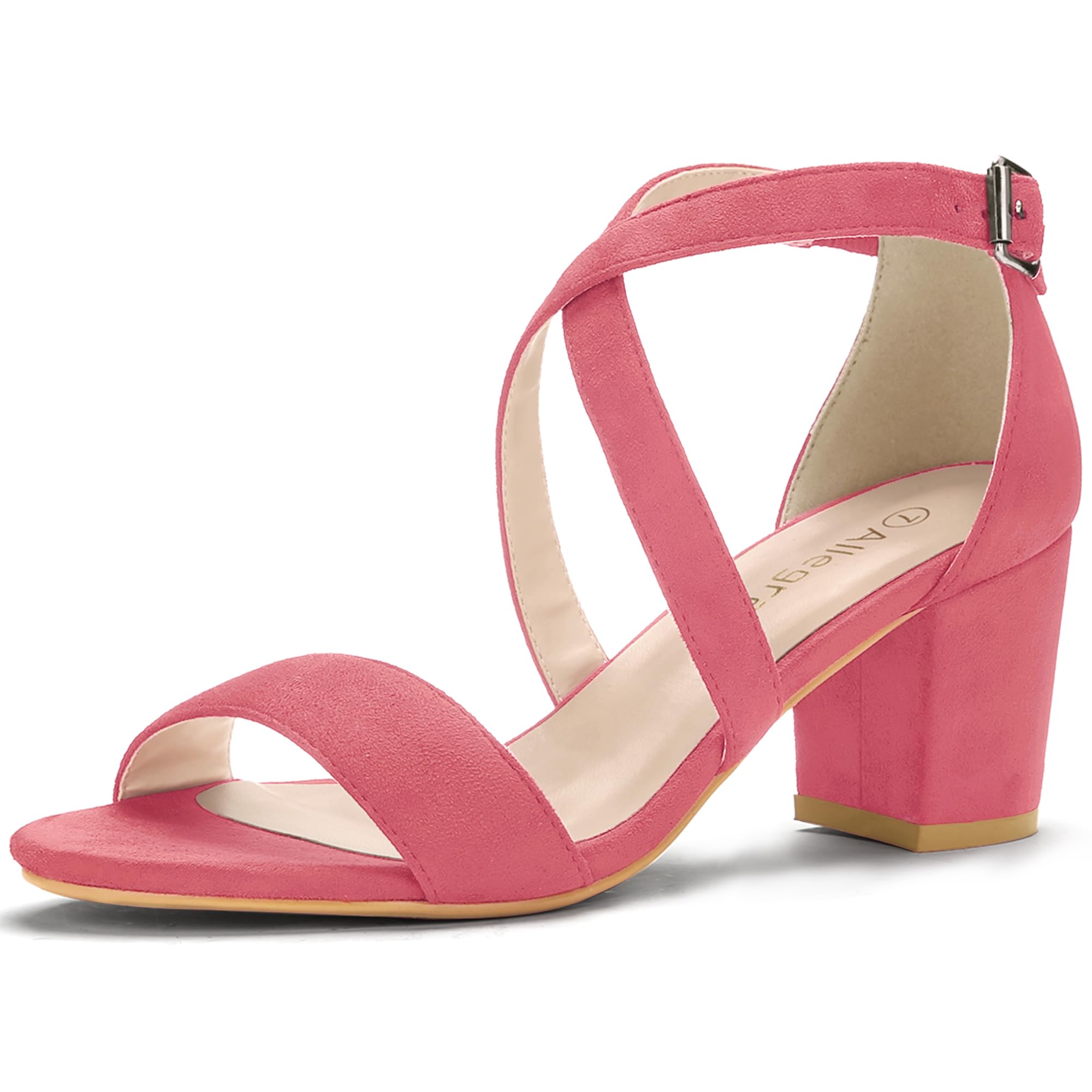 Sandales à Talon Carré Rouge Pastèque C