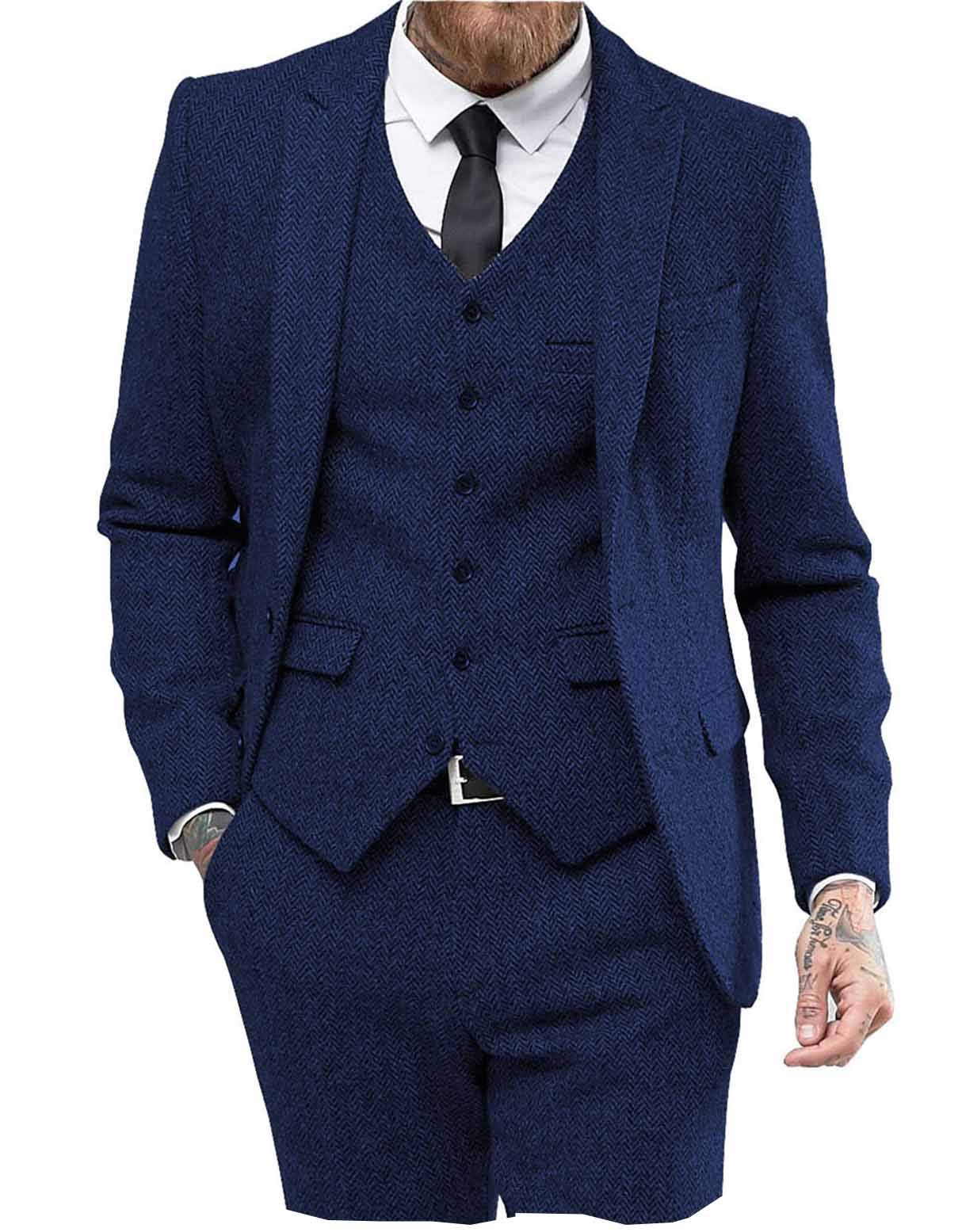 Costume Homme 3 Pièces Bleu Royal J
