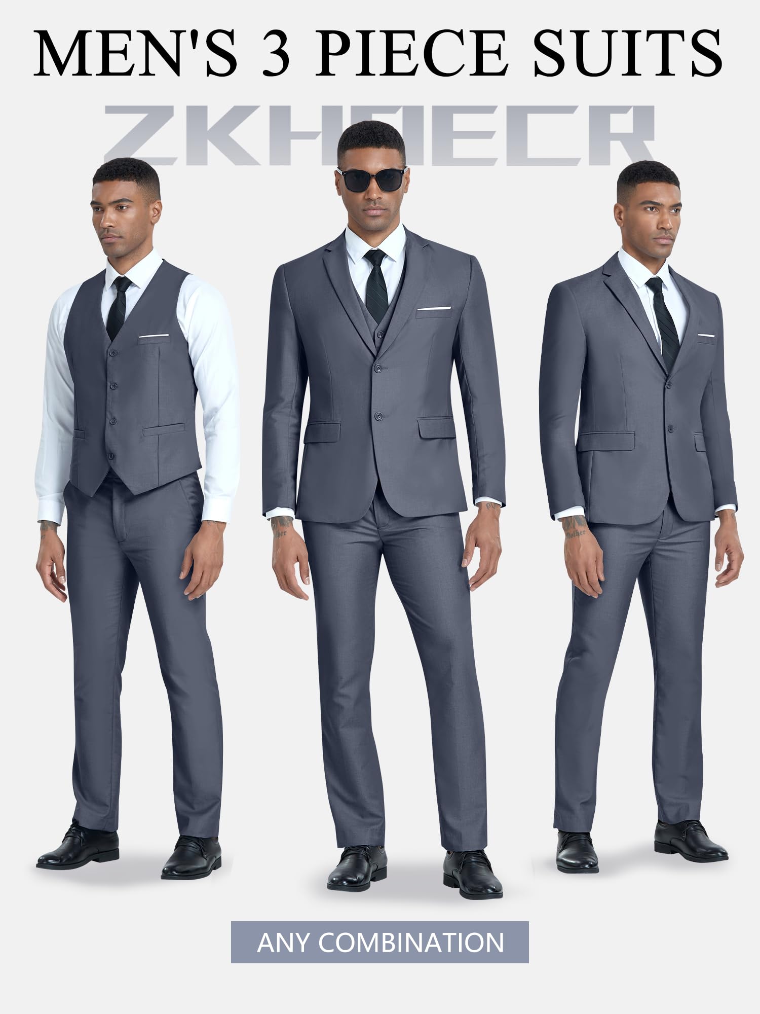 Costume Homme 3 Pièces Gris Foncé H