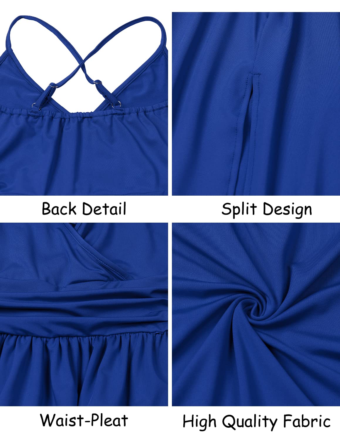 Robe d’Été Col V A-Bleu J