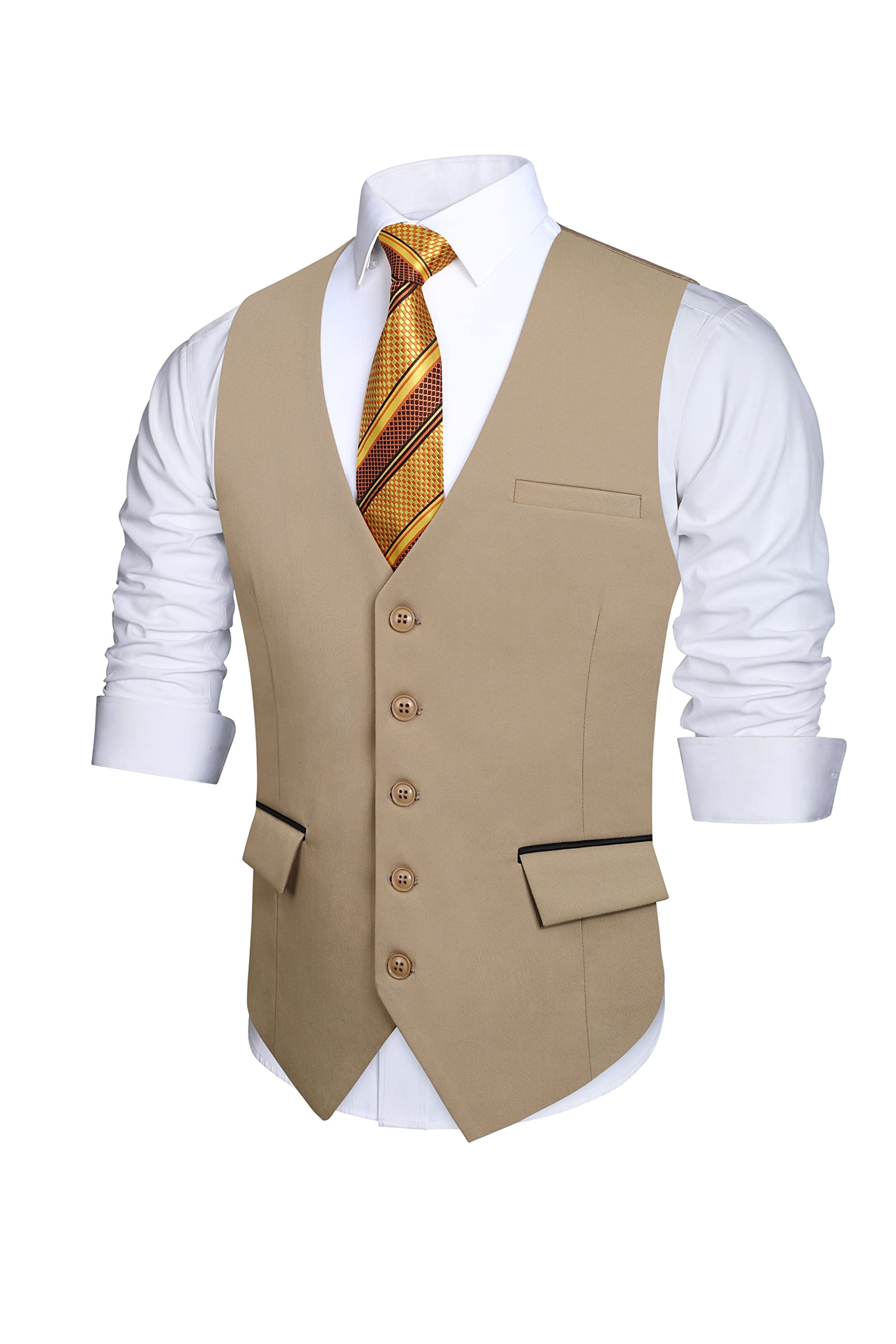 Gilet Costume Homme Kaki D