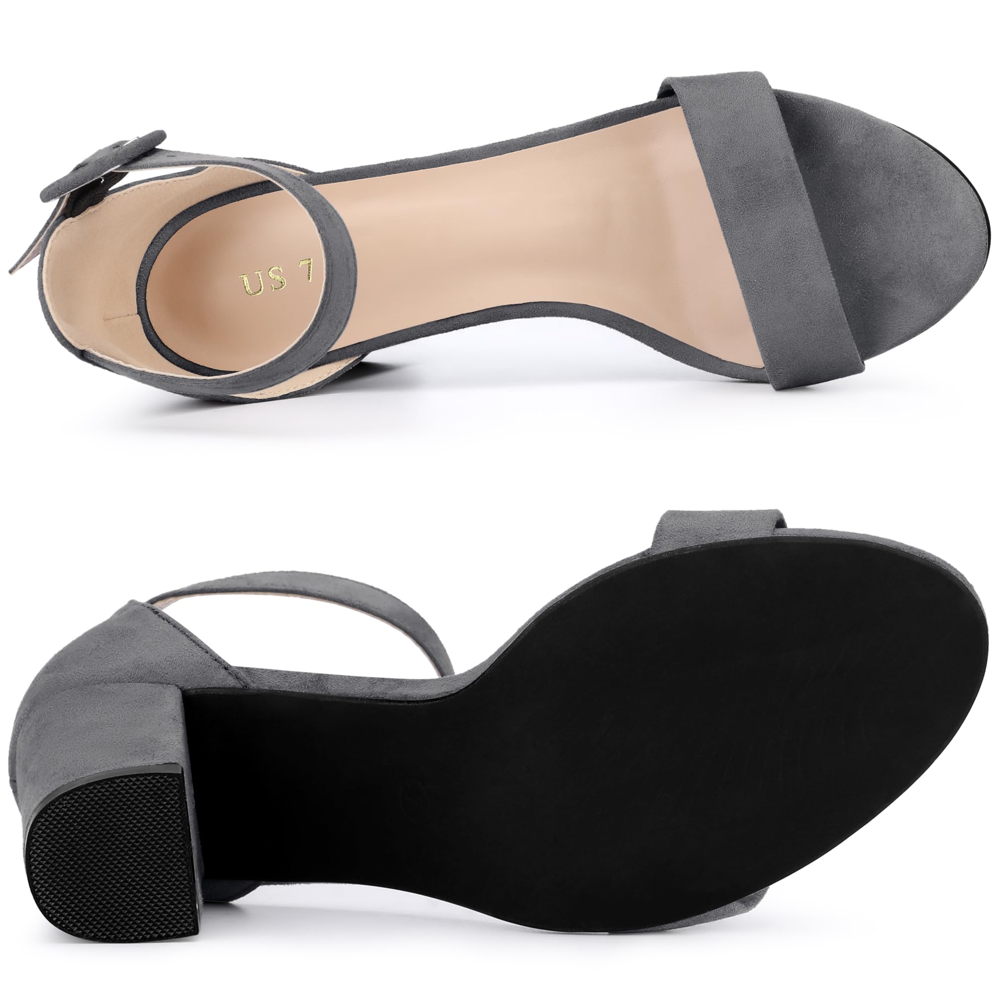 Sandales Femme à Bout Ouvert Dunkel Grau B