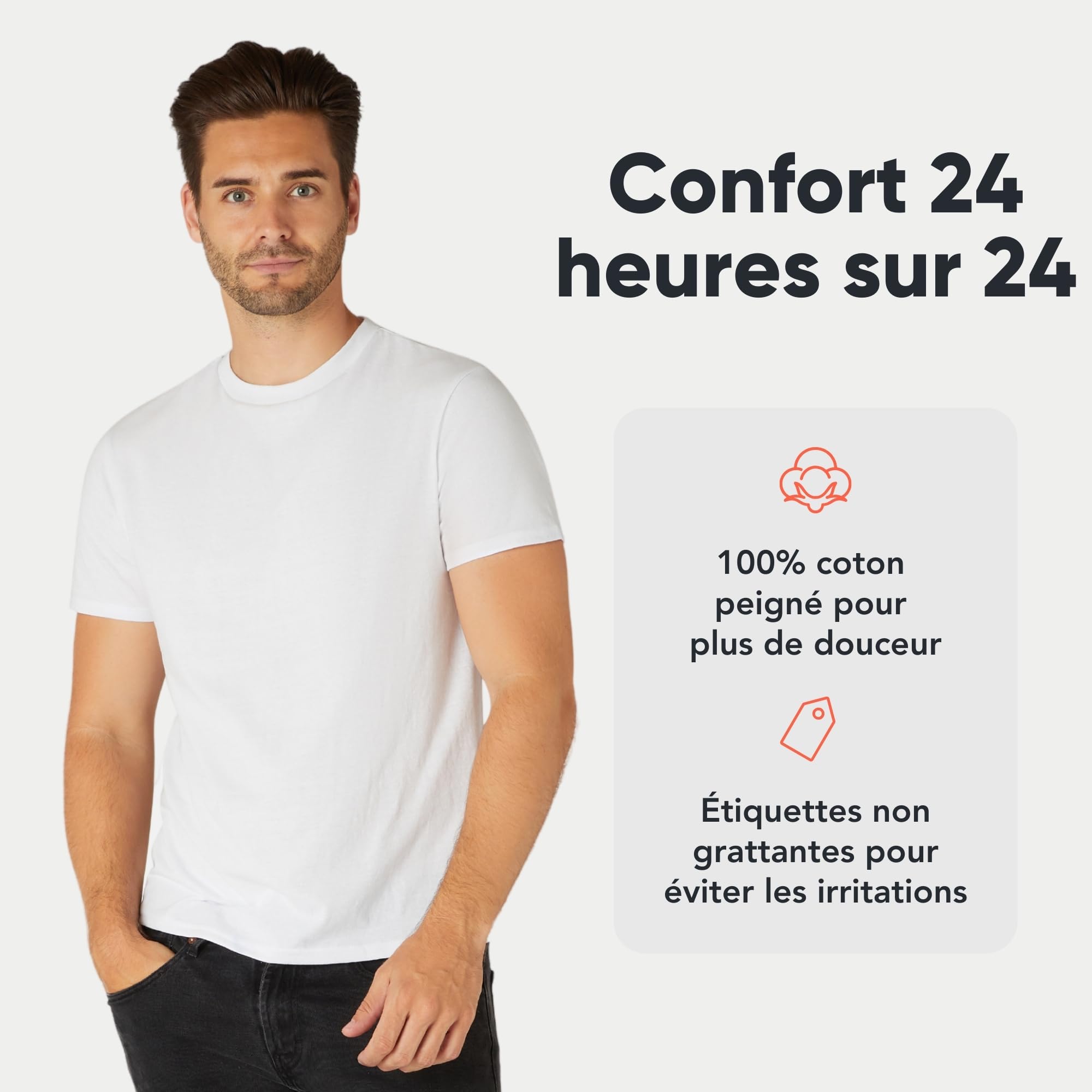 Lot de T-Shirts Homme FM London 3 unités Blanc G