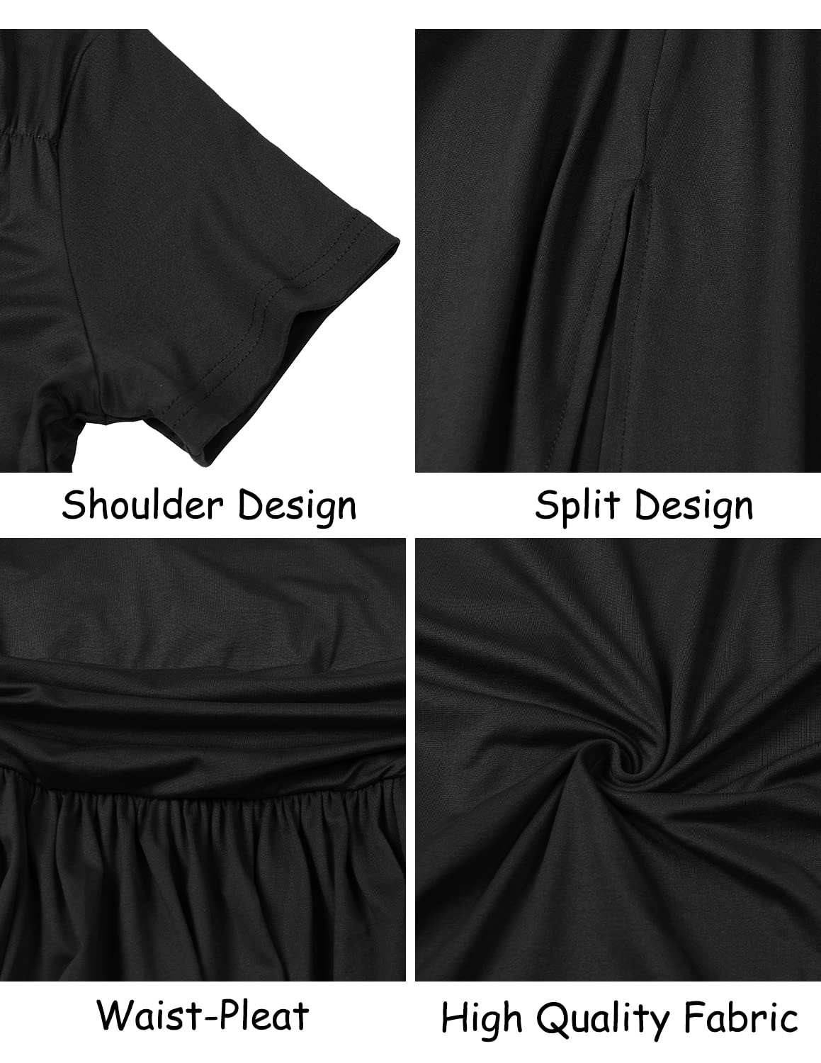 Robe d’Été Col V B-Noir J