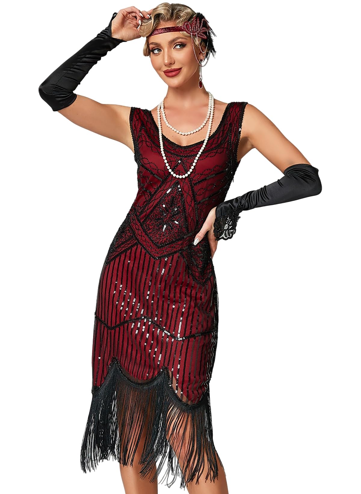Robe Gatsby Femme Bourgogne Noir A