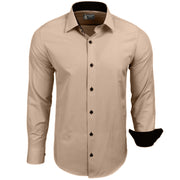 Chemise Homme Élégante & Polyvalente Beige A