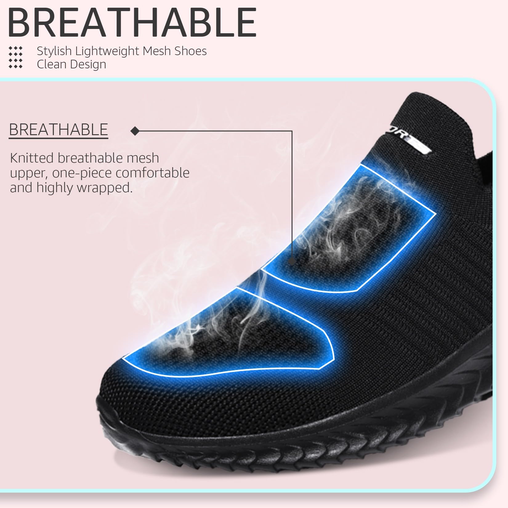 Baskets Femme Slip-On Respirantes Tout noir H