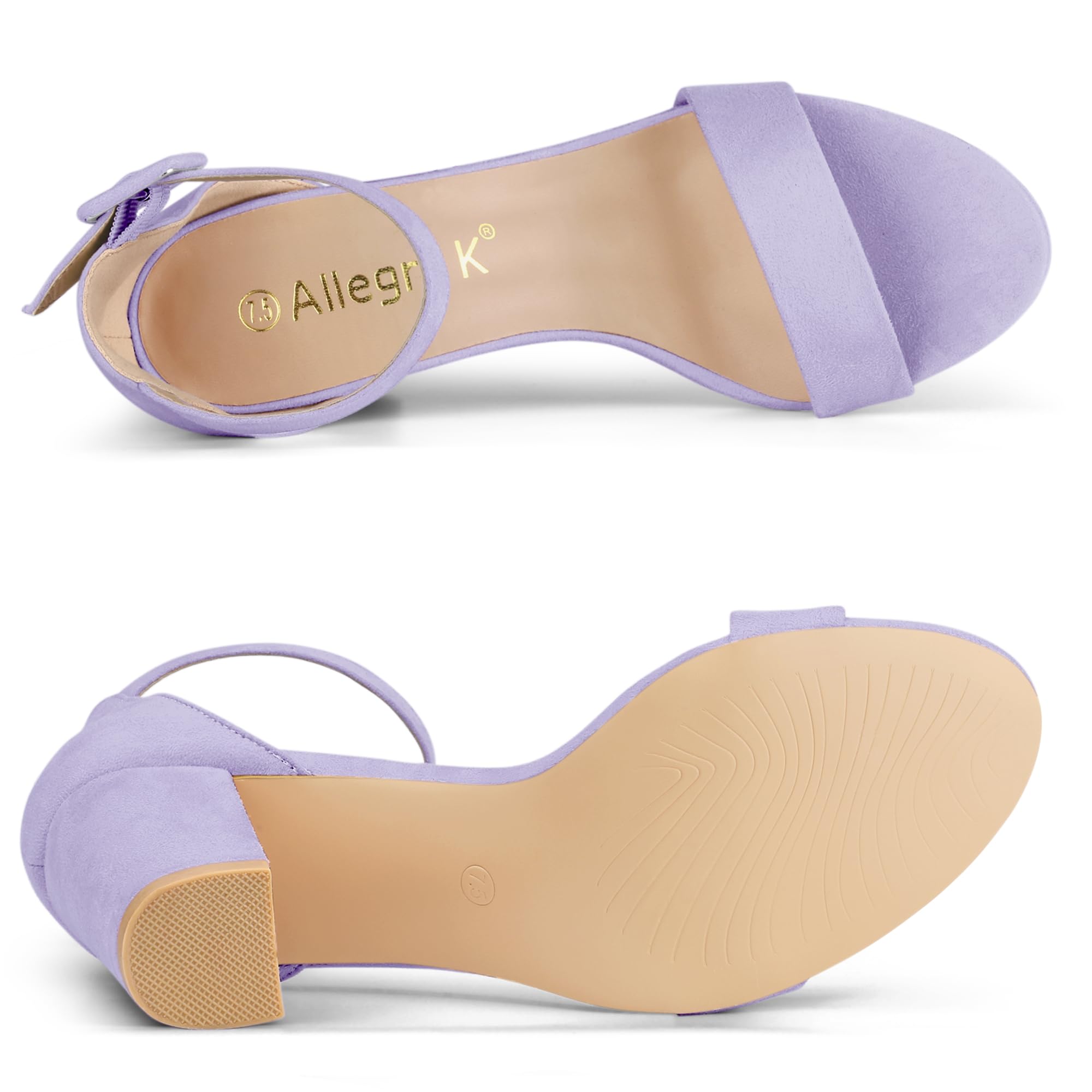 Sandales Femme à Bout Ouvert Violet Clair B