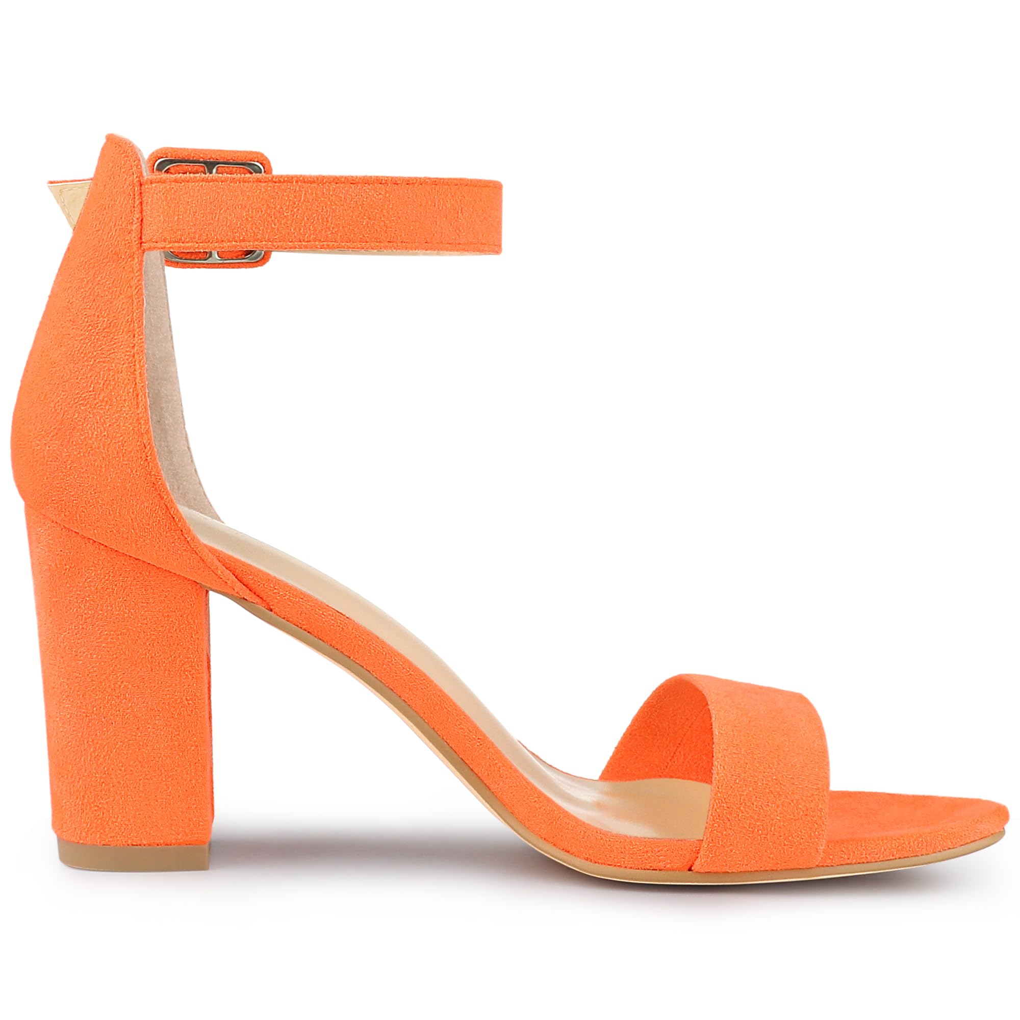 Sandales Femme à Bout Ouvert Orange Fluo B
