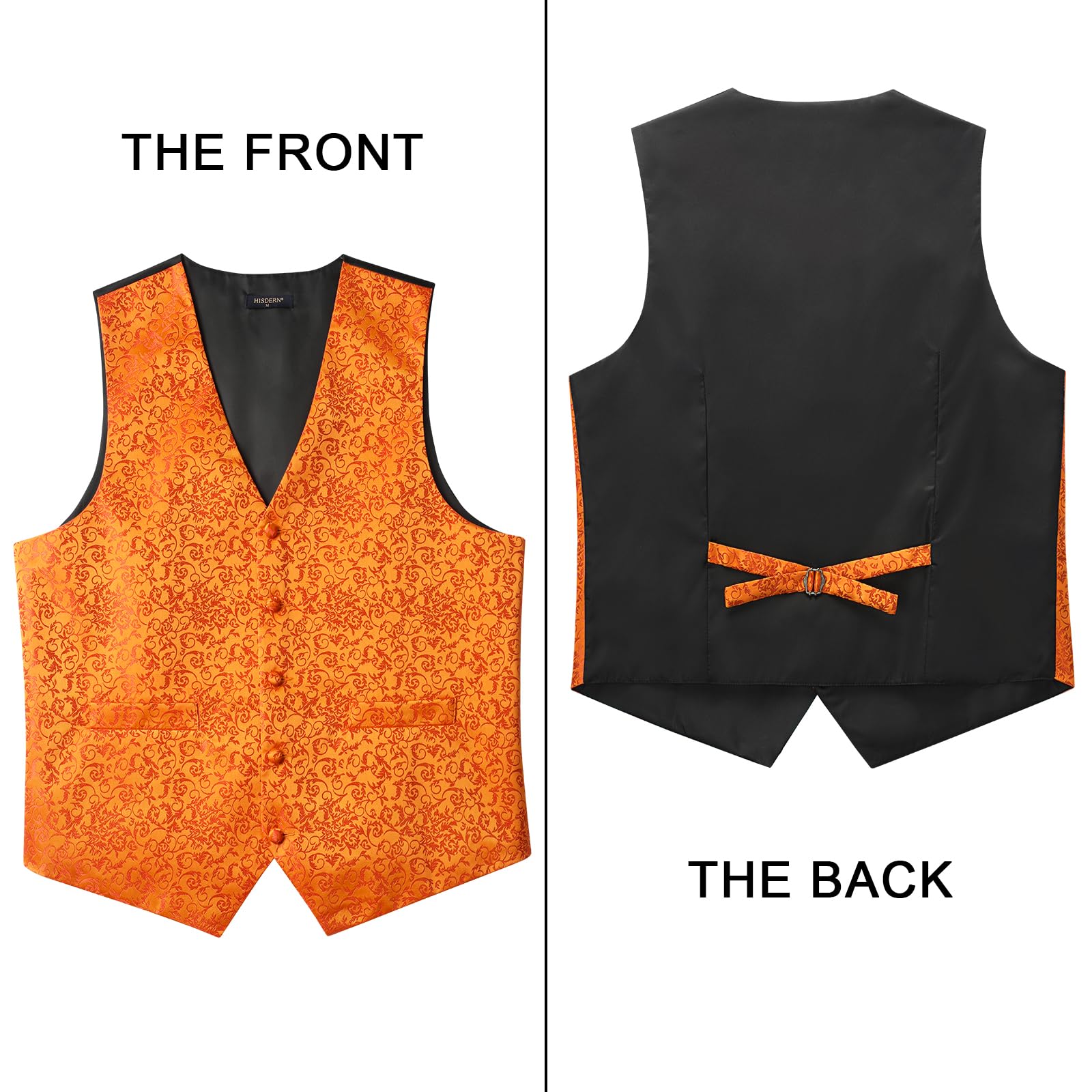 Gilet Homme plus Cravate & Pochette Orange-N F