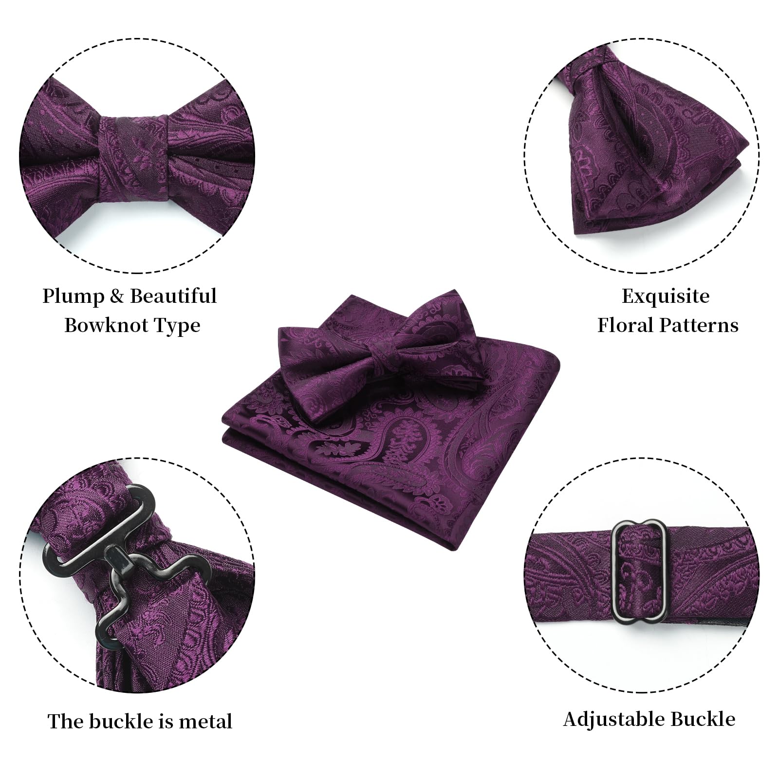 Nœud Papillon H Violet Mauve-3 G