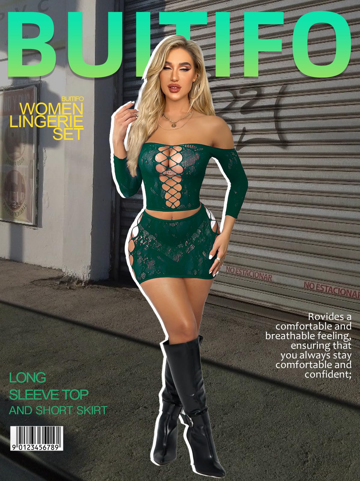 Ensemble de Lingerie Femme Vert Foncé A