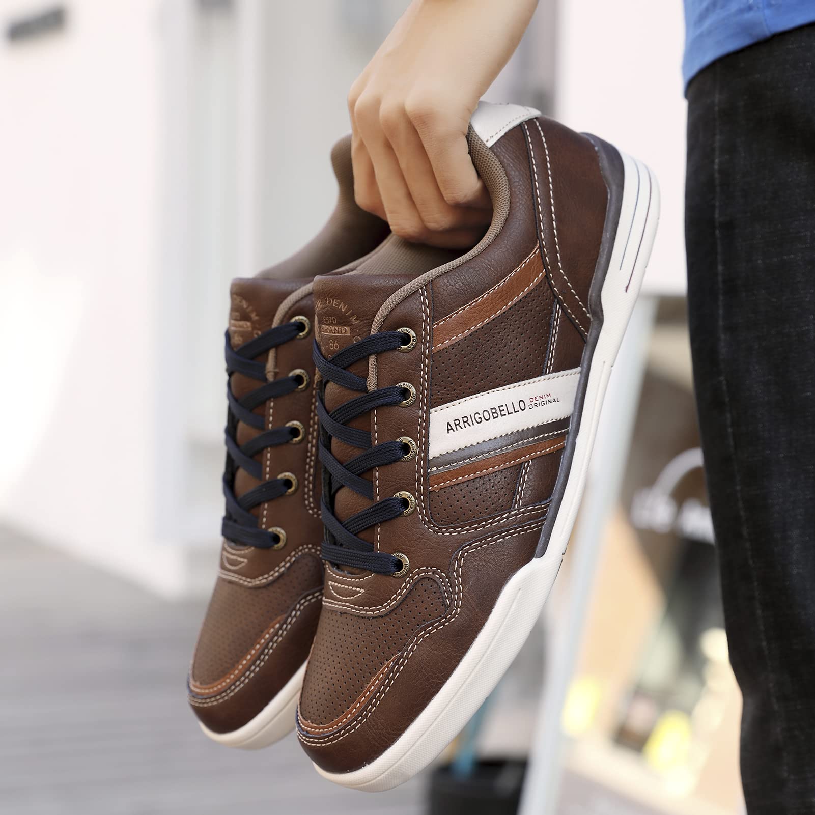 Baskets Homme Ville Casual F Marron H