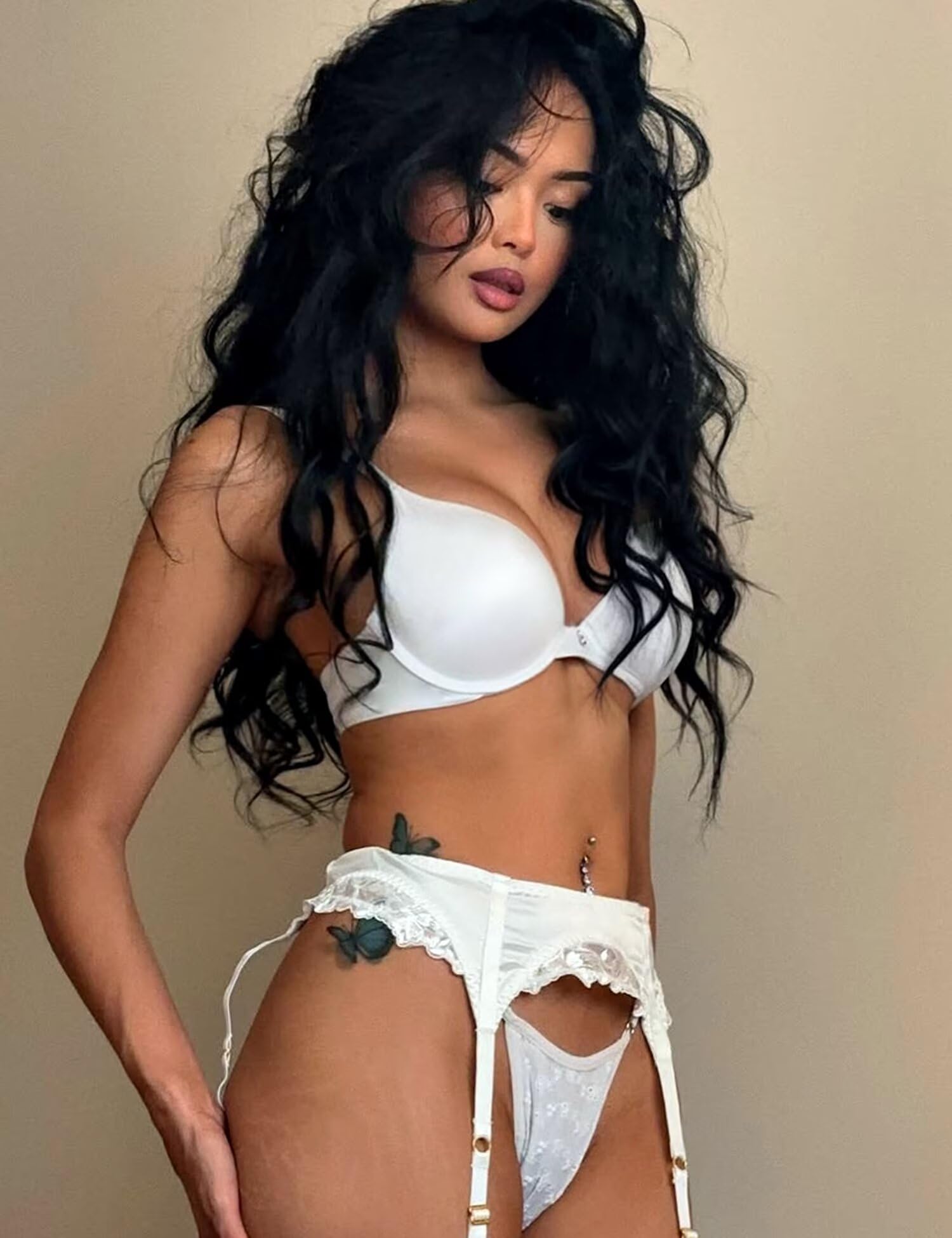 Soutien-Gorge Plongeant Classique Sexy Blanc J