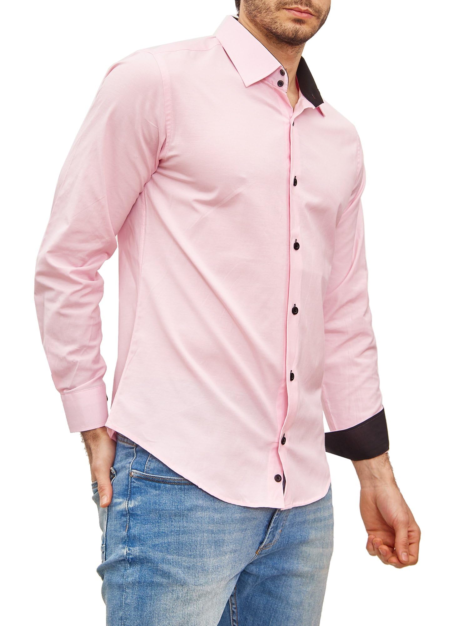 Chemise Homme Élégante & Polyvalente Rose A