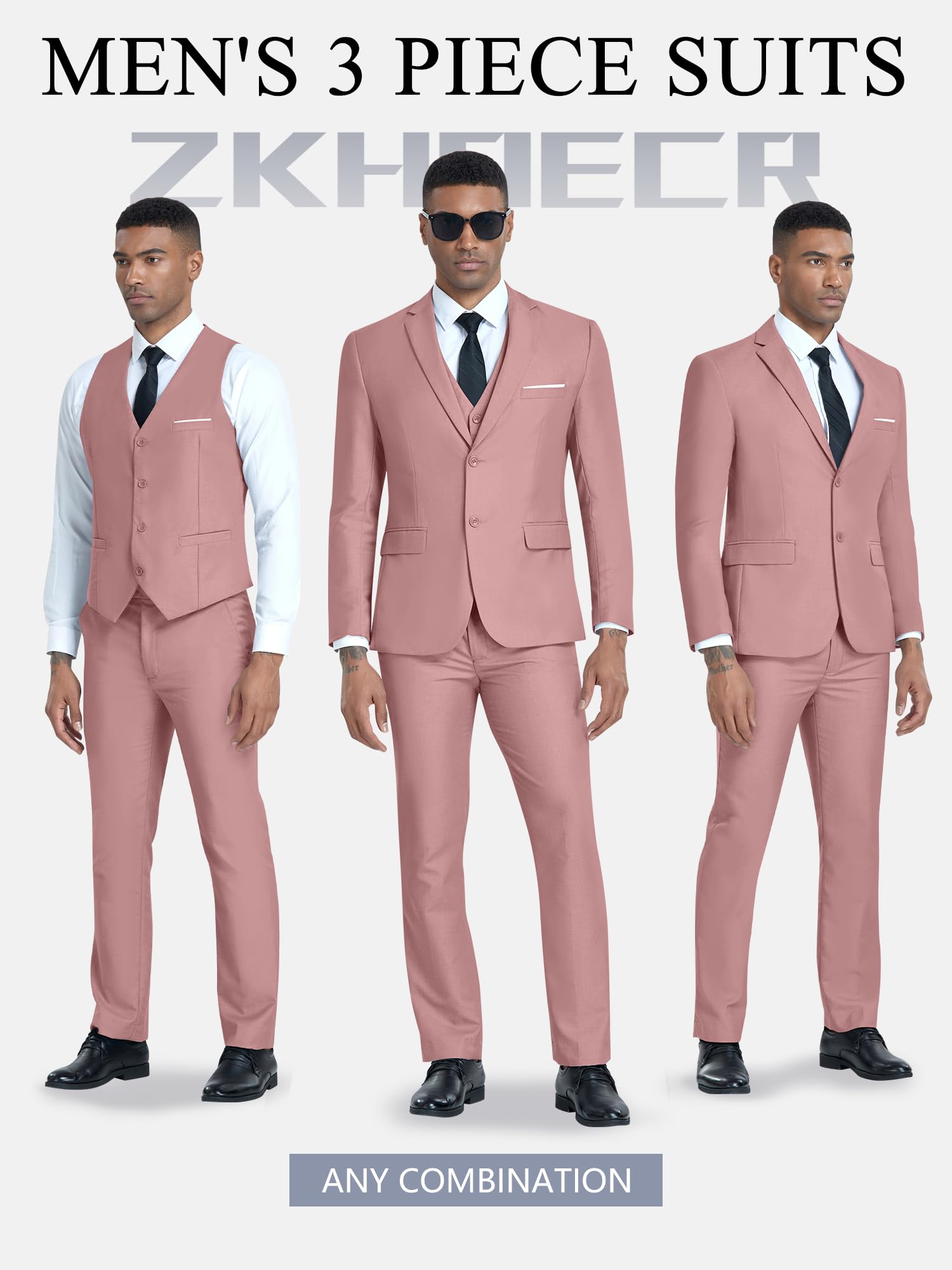 Costume Homme 3 Pièces Rose H