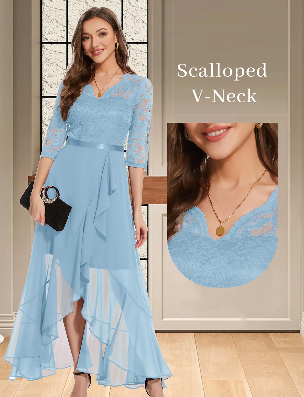 Robe Longue de Soirée Bleu Ciel H