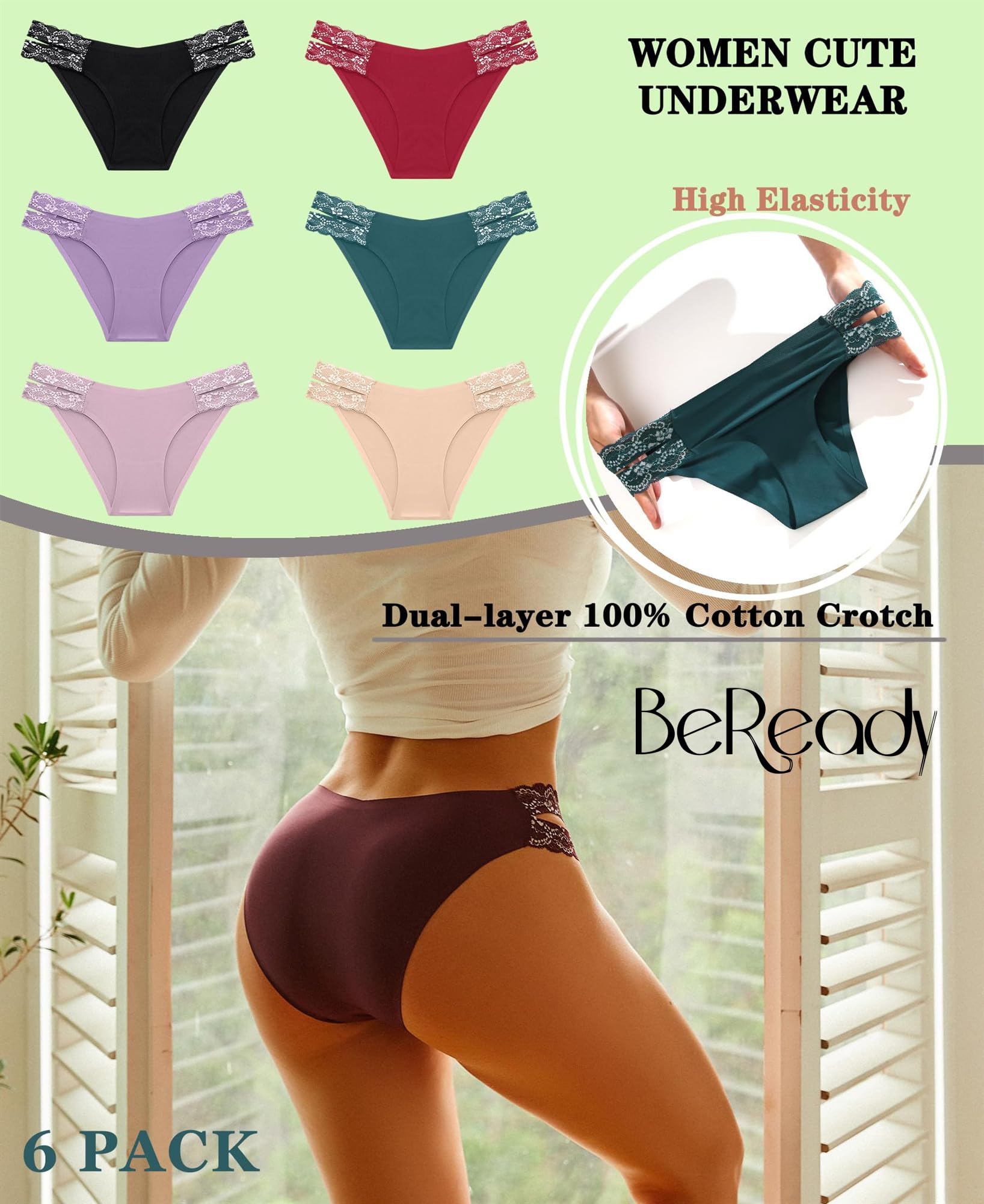 Culotte Sans Couture Lot de 6 Mélangées-2 D