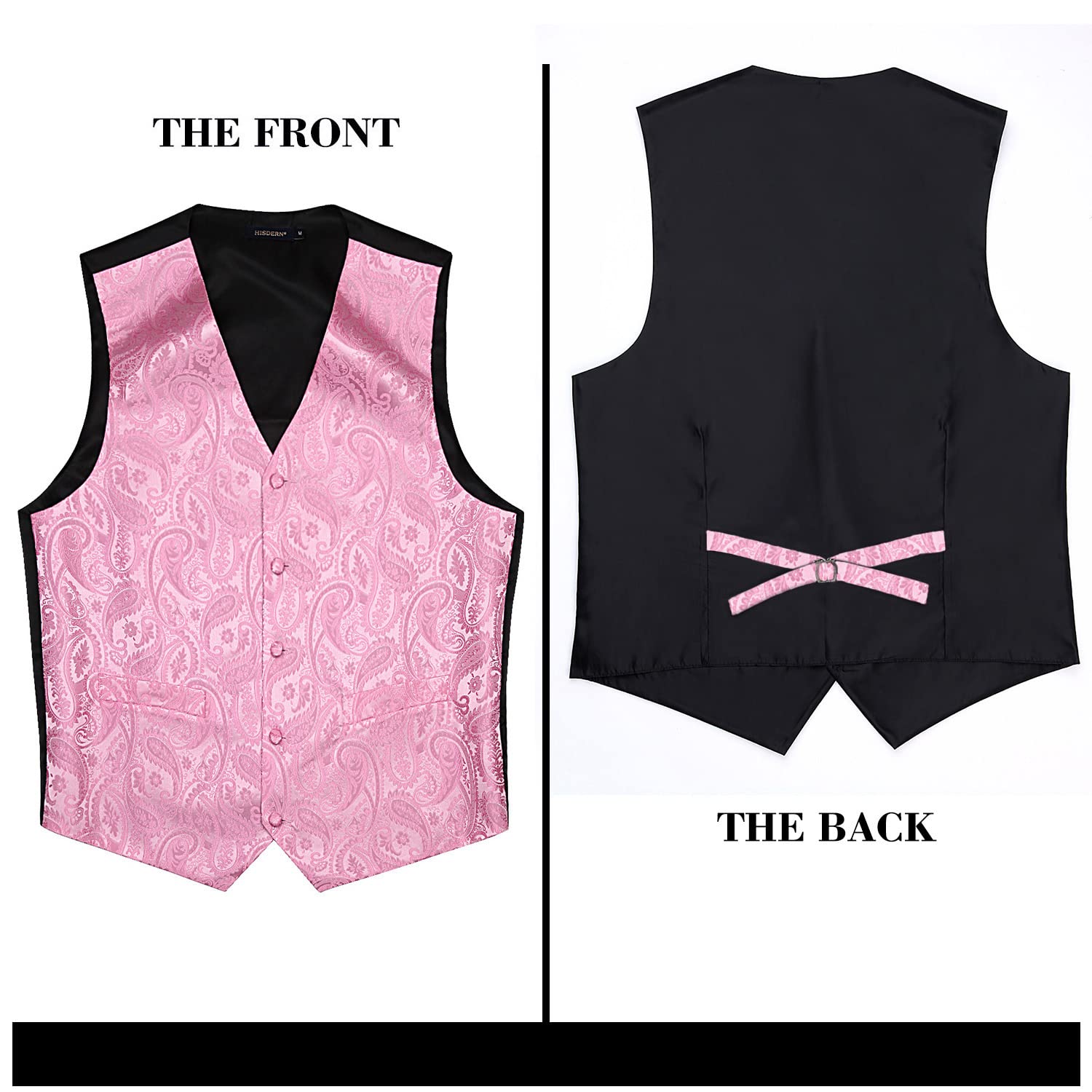 Gilet Homme plus Cravate & Pochette Rose F