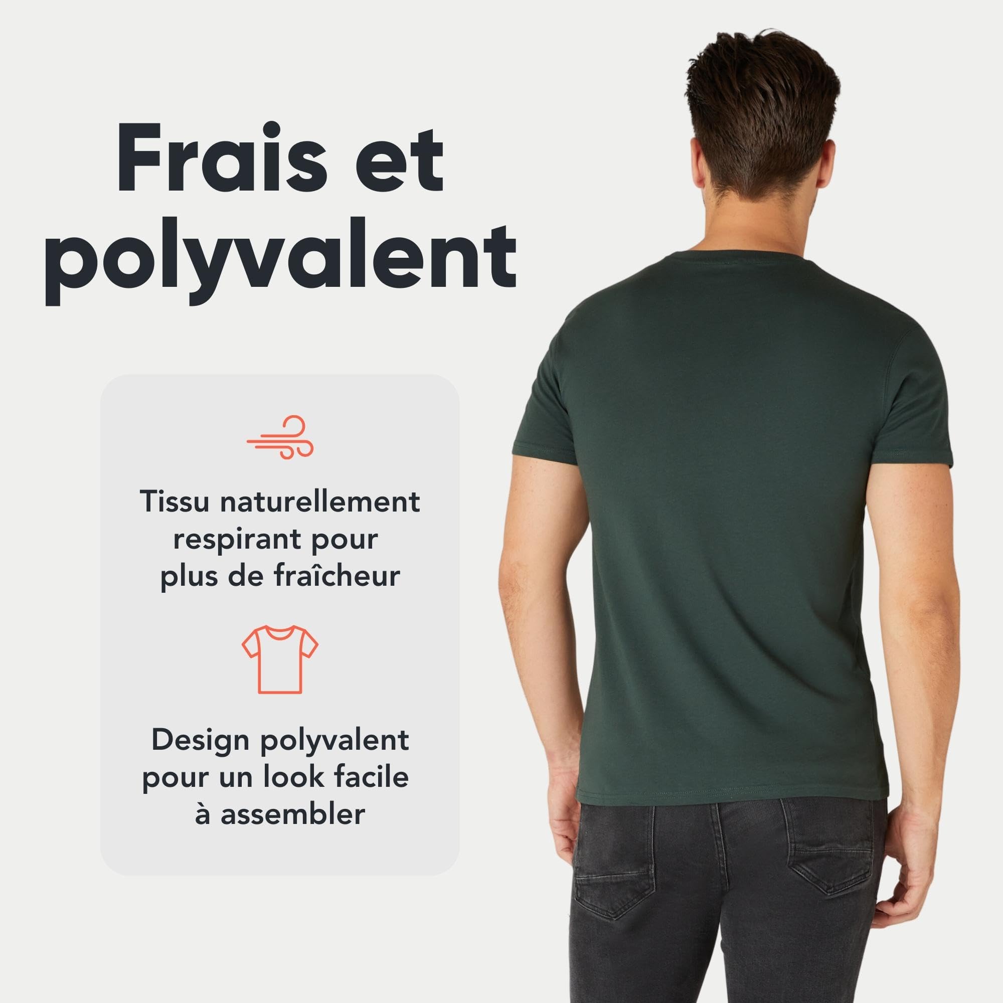 Lot de T-Shirts Homme FM London 3 unités Noir Bourgogne Vert G