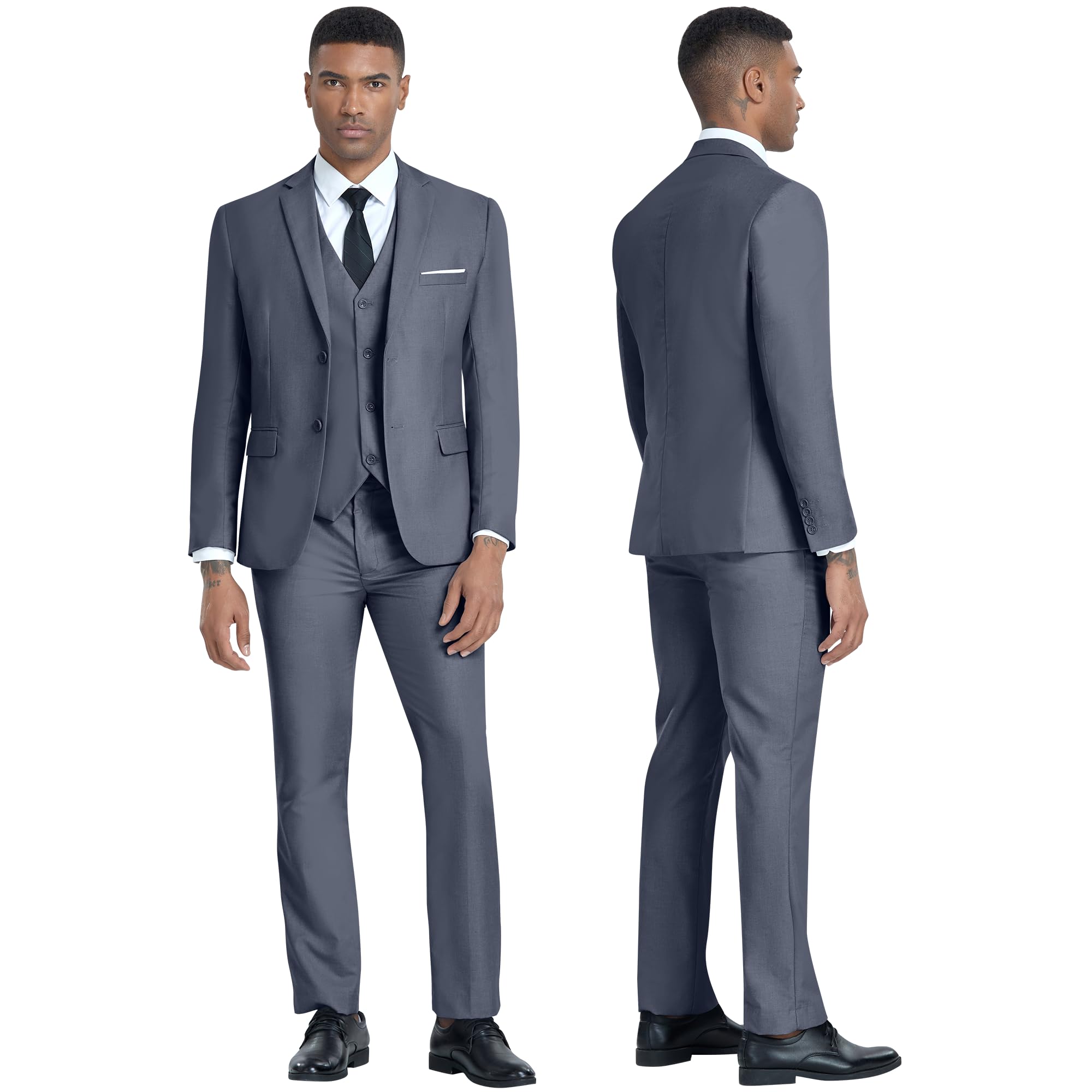 Costume Homme 3 Pièces Gris Foncé H