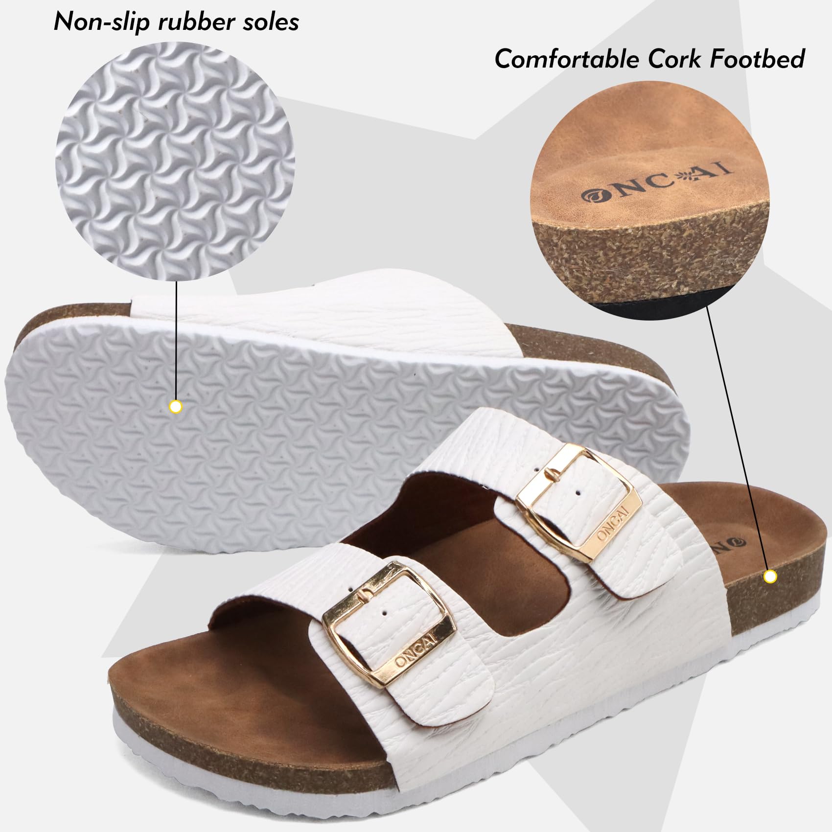 Sandales Mules Grain de bois Blanc E