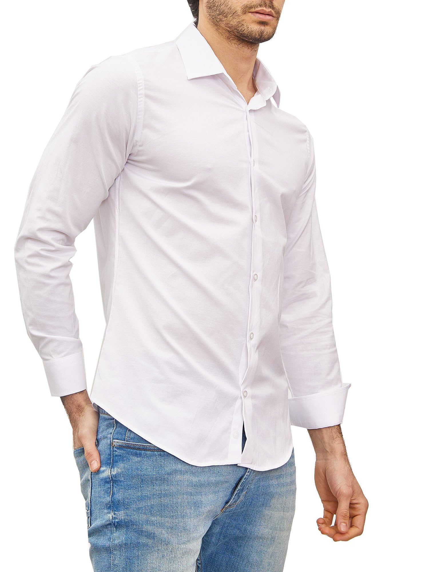 Chemise Homme Élégante & Polyvalente Blanc Uni A