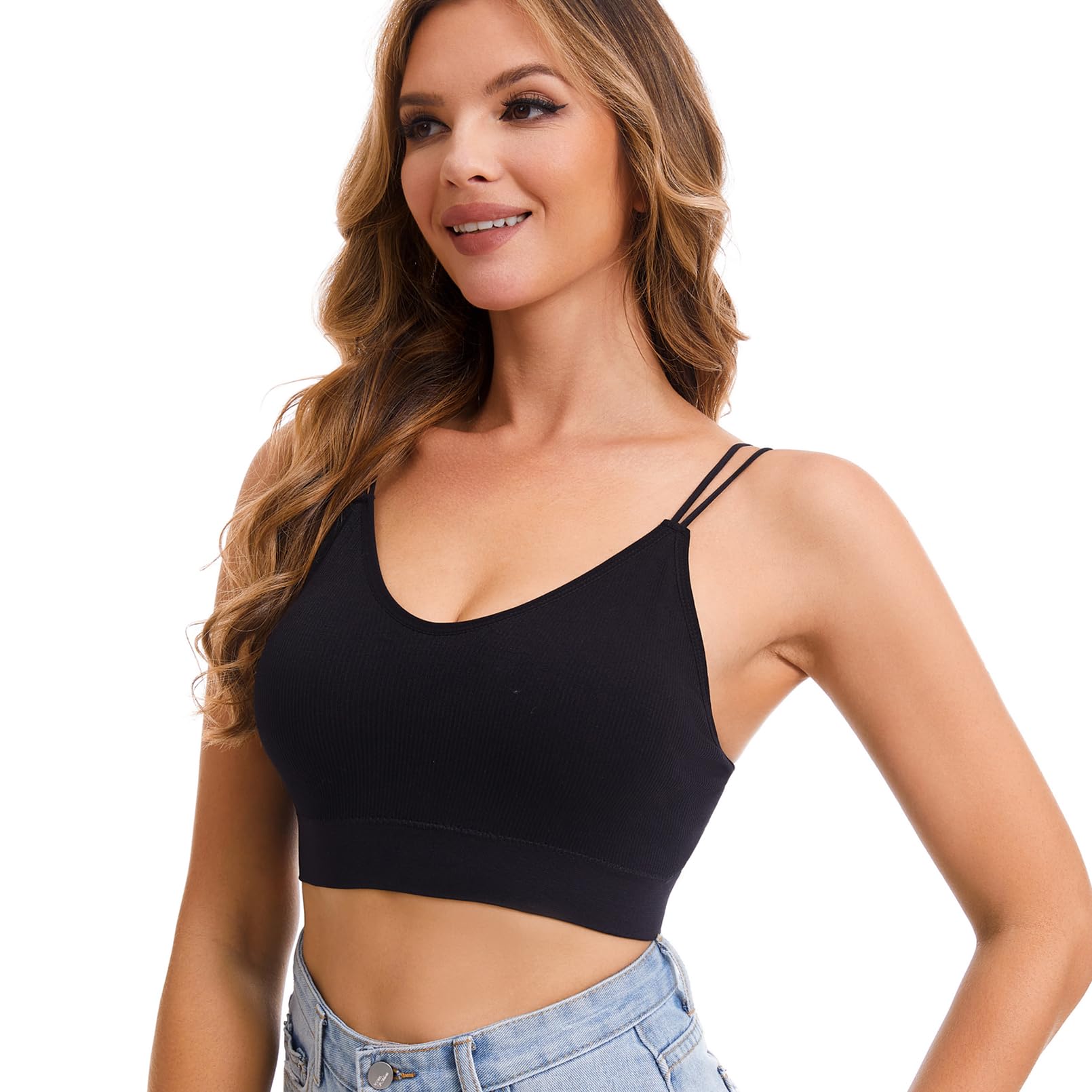 Lot de 5 Bralettes Rembourrées 7-Noir F