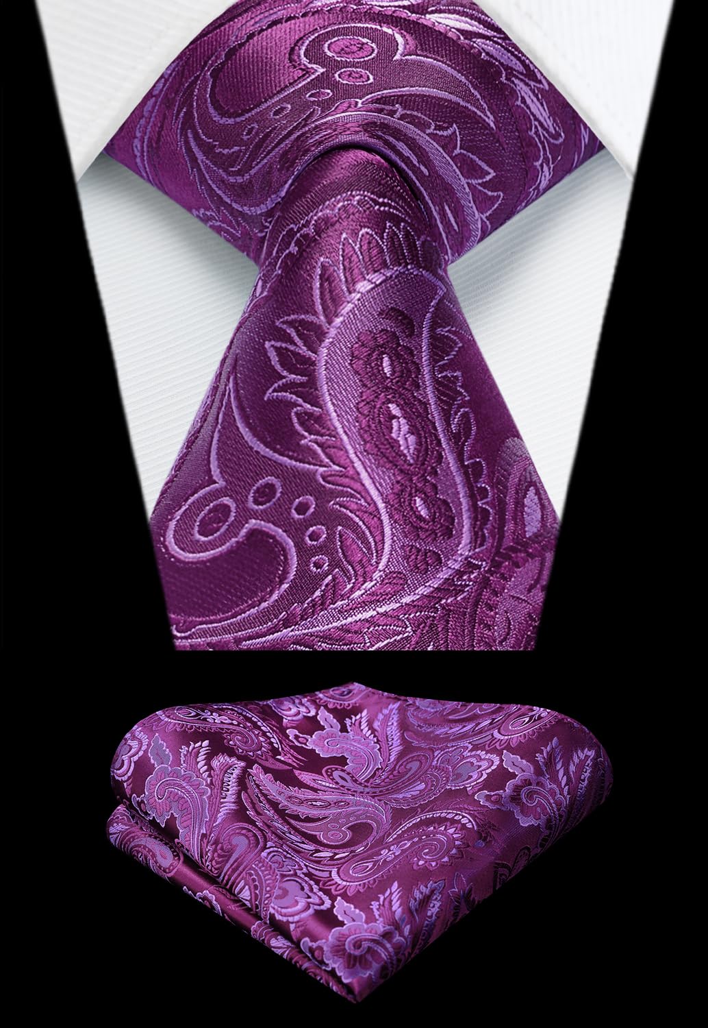 Gilet Homme plus Cravate & Pochette Violet-3 F