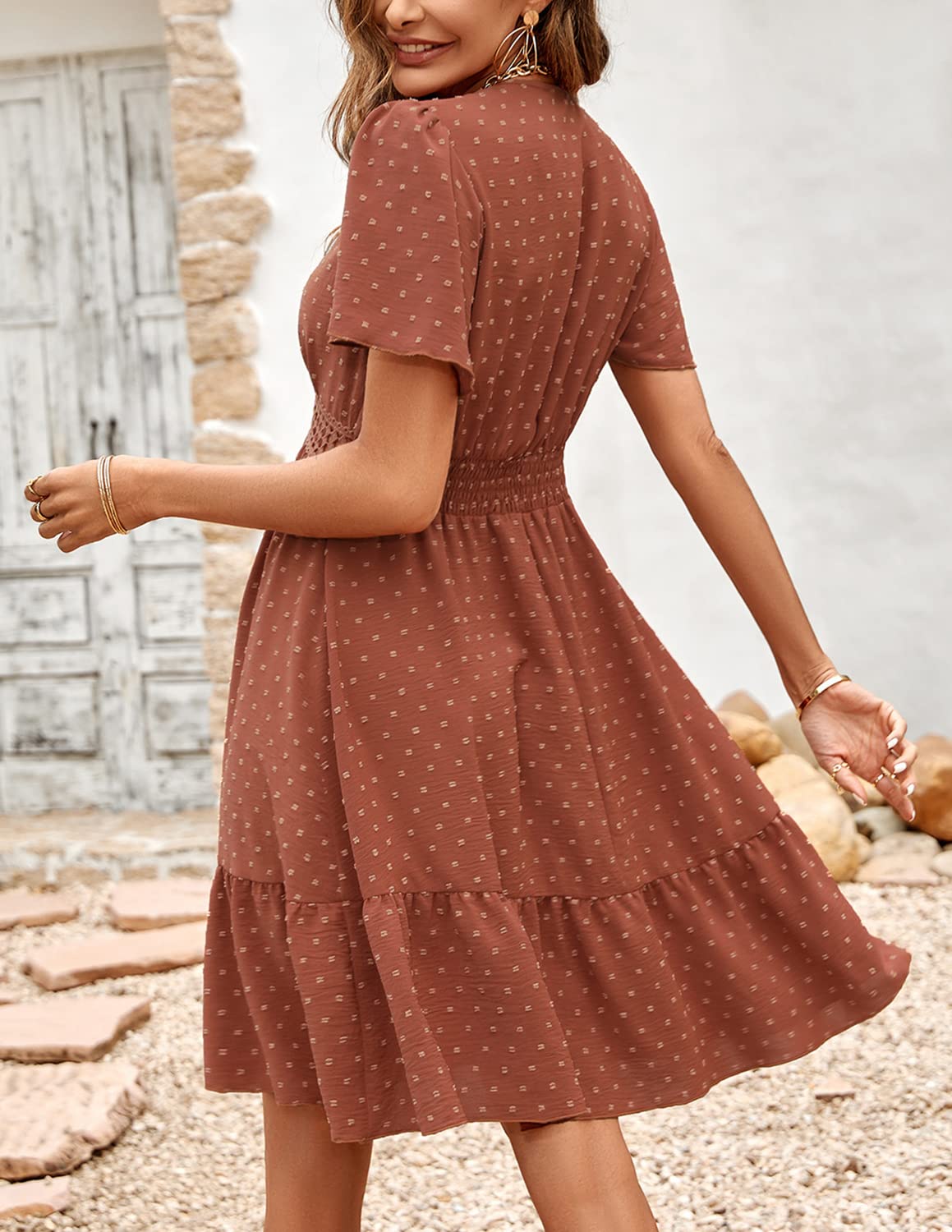 Robe d’Été Femme A-Marron I