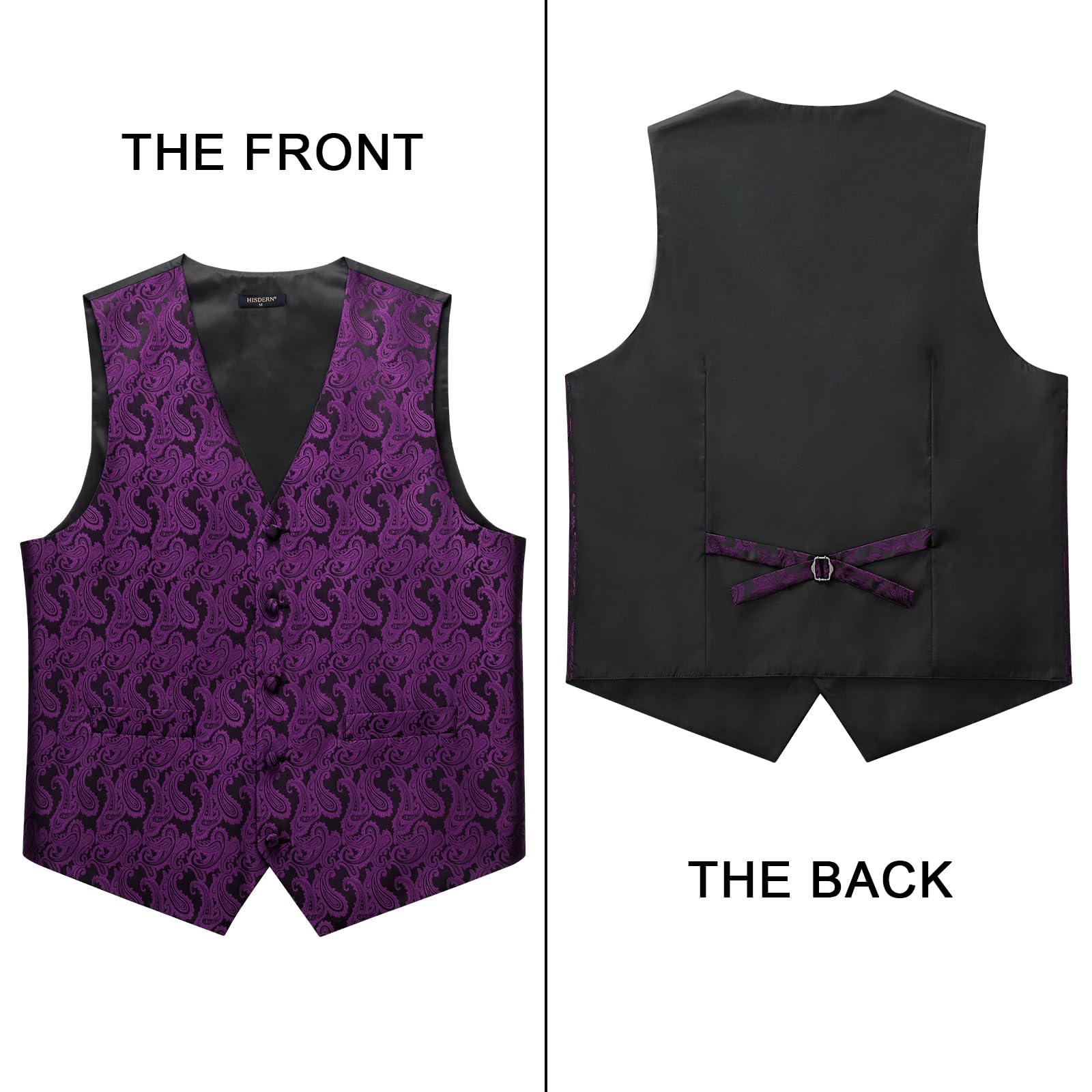 Gilet Homme plus Cravate & Pochette Violet-2 F