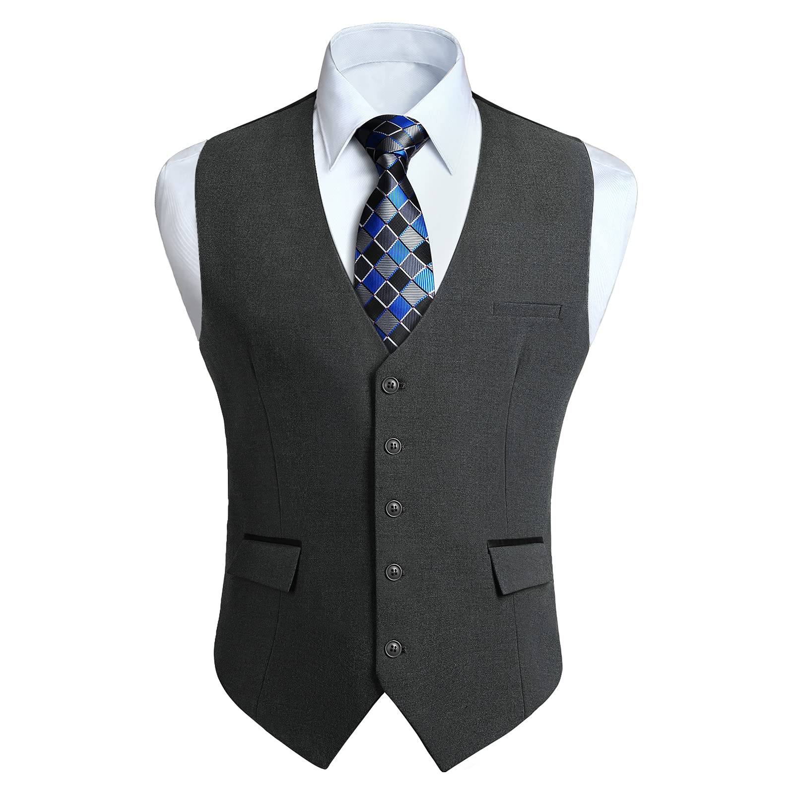 Gilet Costume Homme Gris foncé D