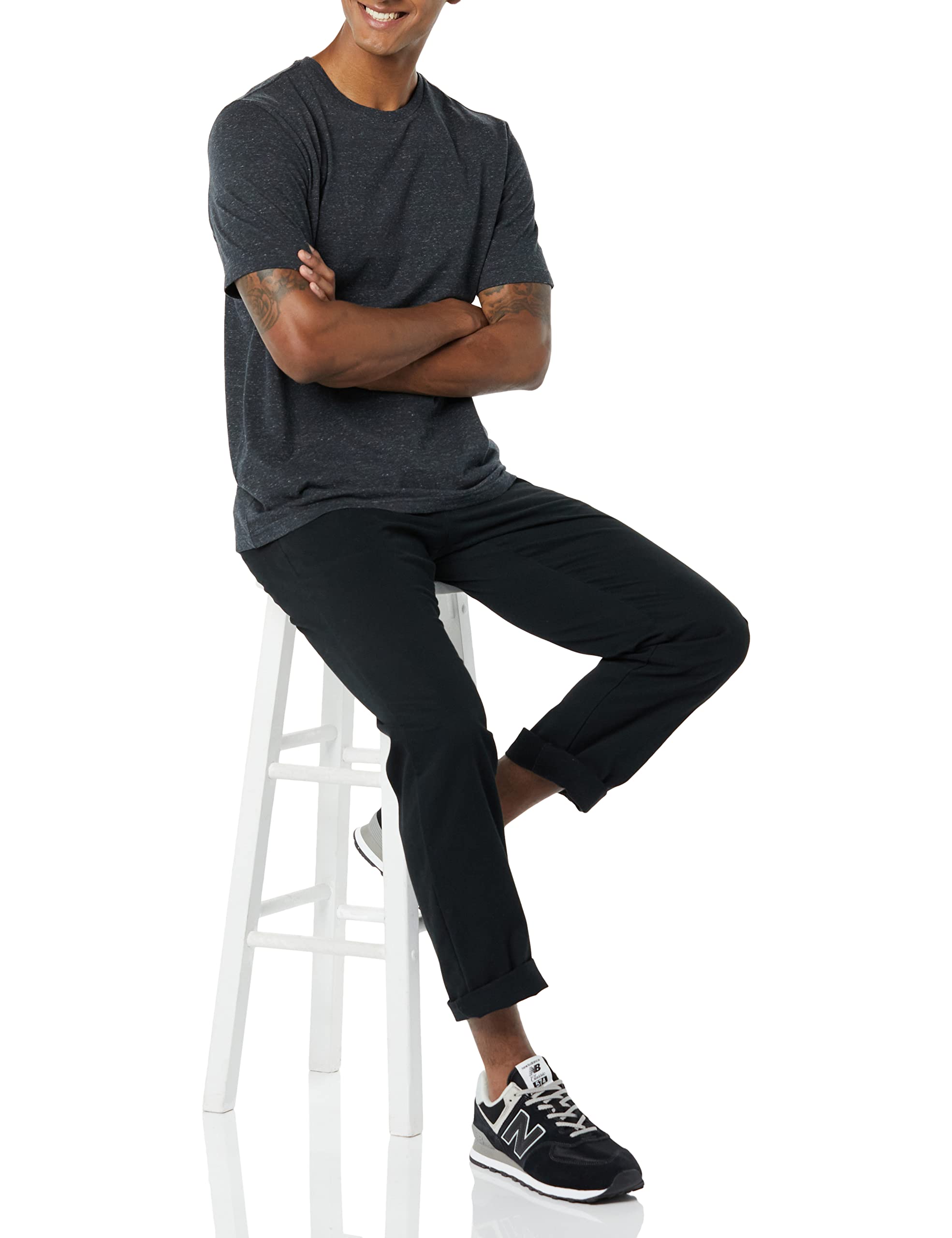 T-shirt Homme Confortable Bordeaux Charbon Chiné I