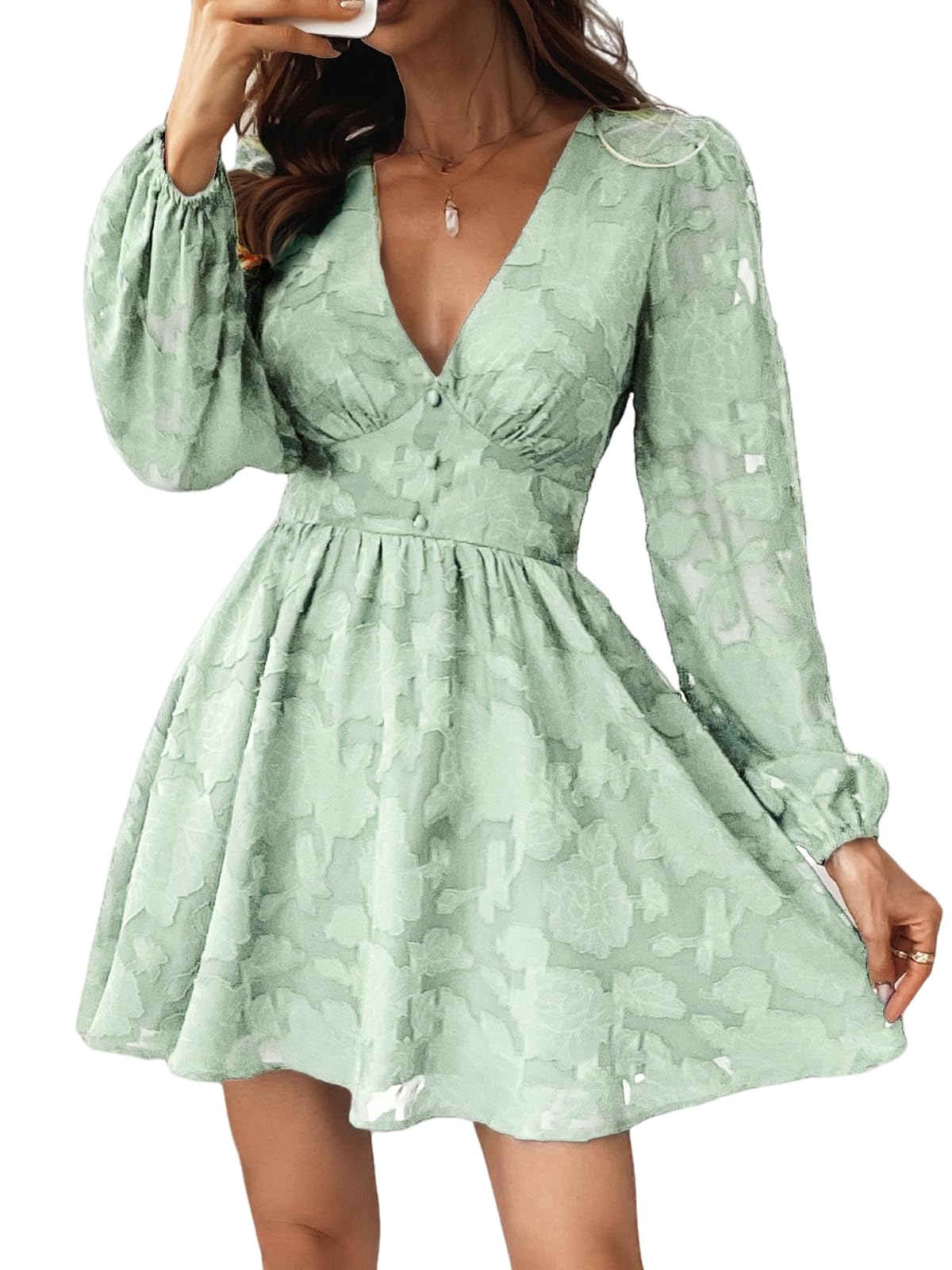 Mini Robe Femme Vert Clair D