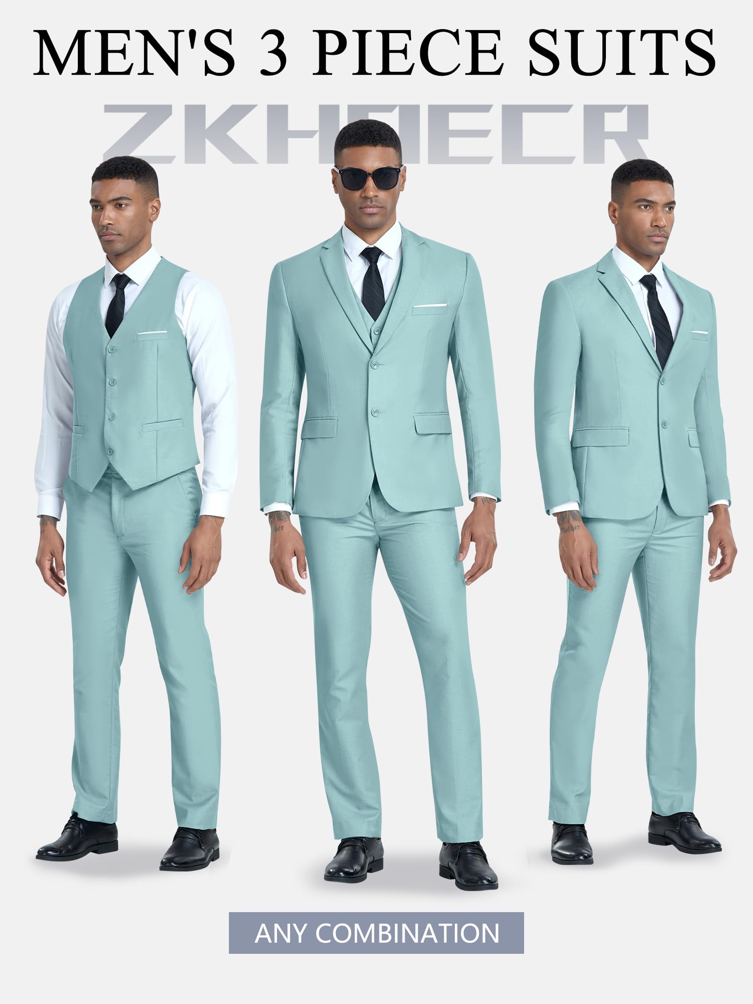 Costume Homme 3 Pièces Vert Menthe H