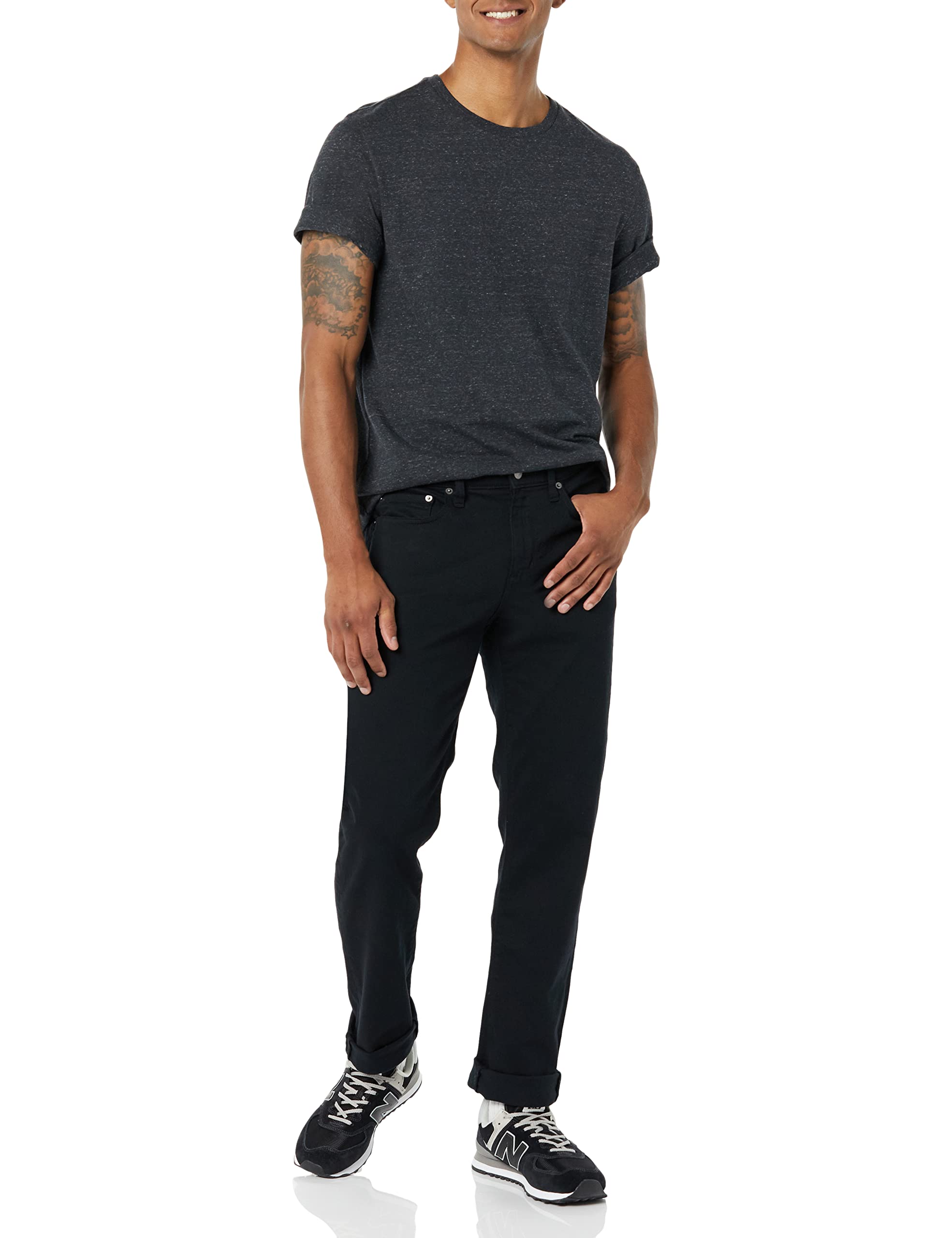 T-shirt Homme Confortable Bleu Marine Charbon Chiné I