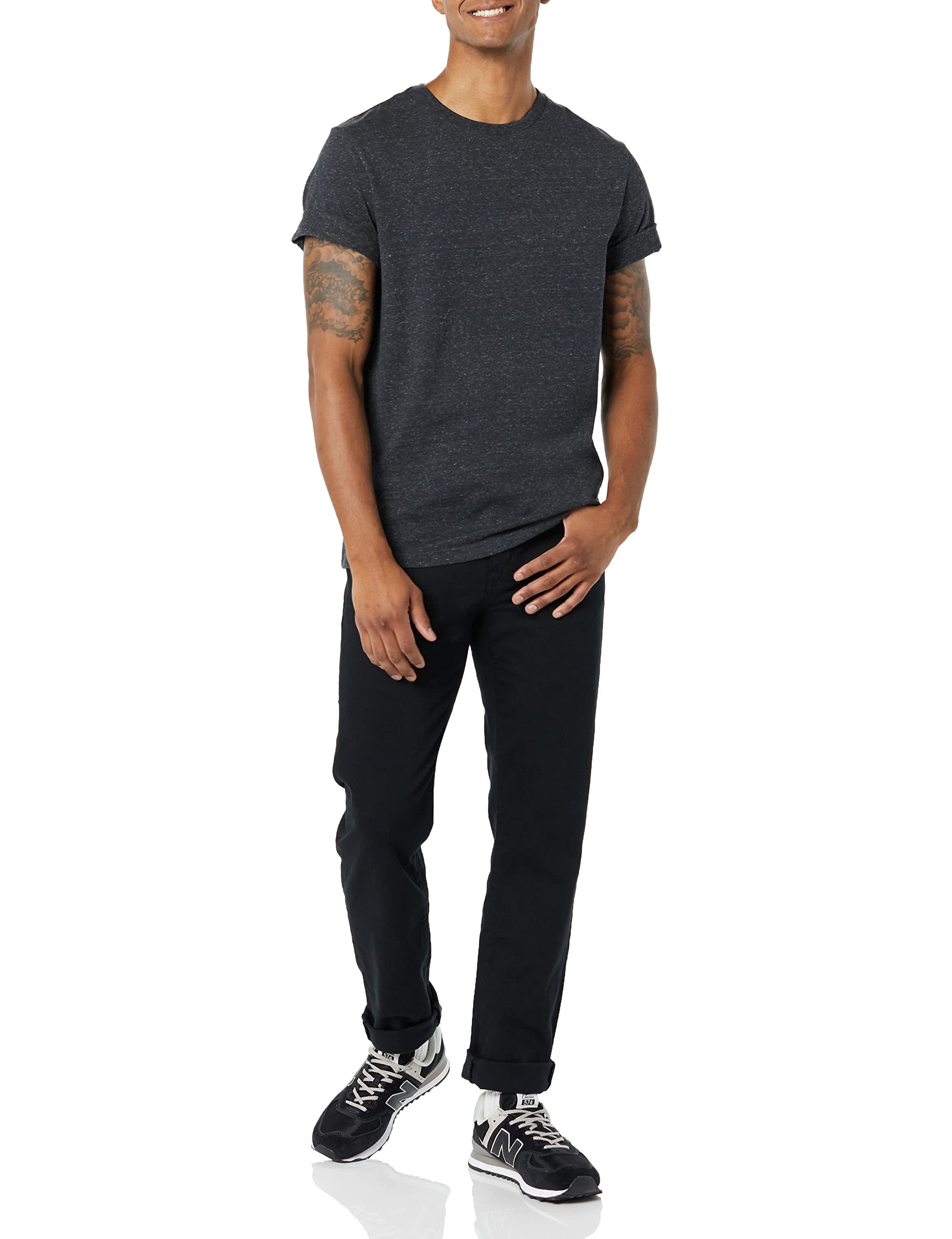 T-shirt Homme Confortable Charbon Chiné Noir I