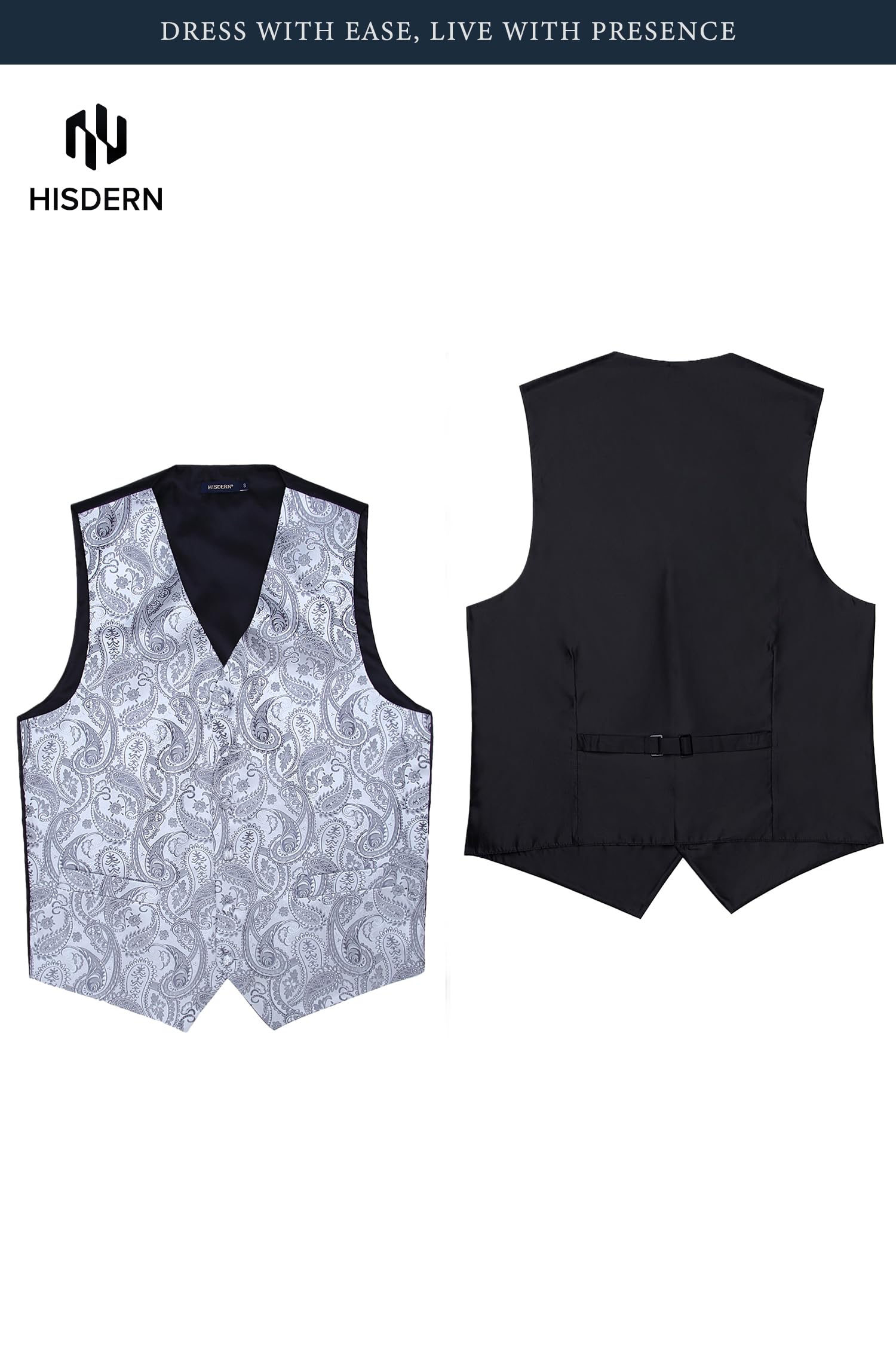 Gilet Homme plus Cravate & Pochette Gris F