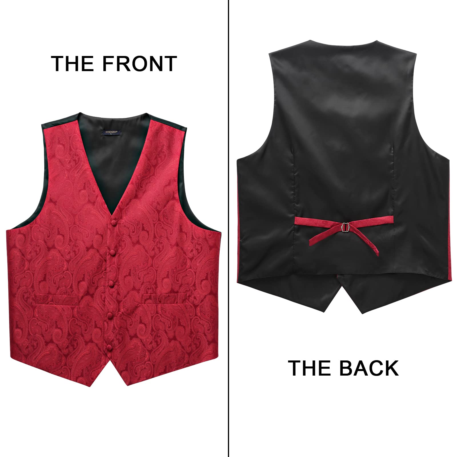 Gilet Homme plus Cravate & Pochette Bourgogne-3 F