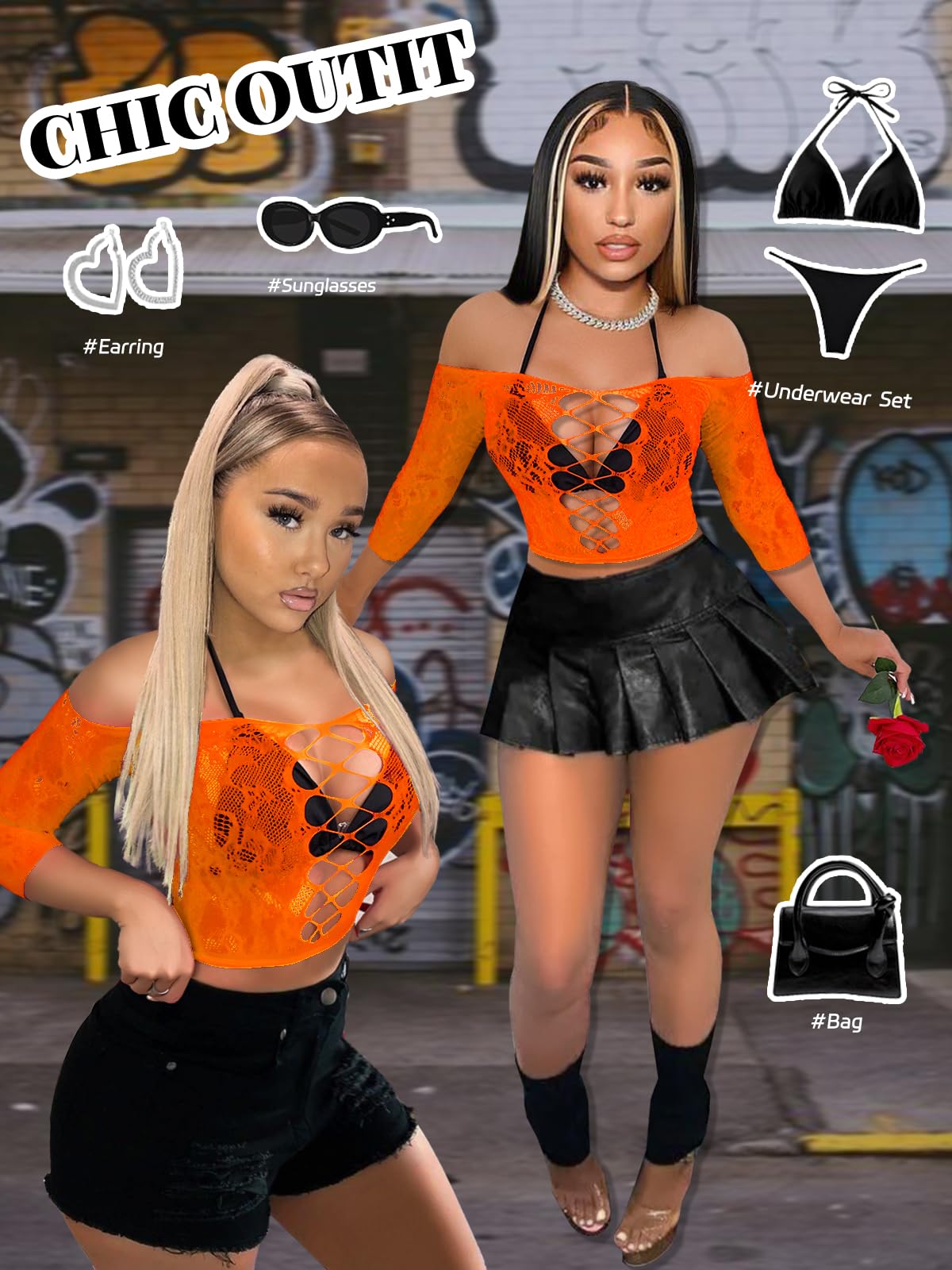 Ensemble de Lingerie Femme Orange A