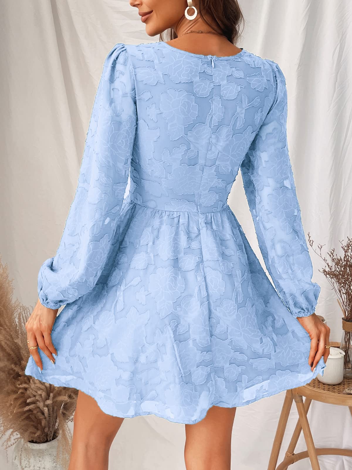 Mini Robe Femme Bleu Clair D