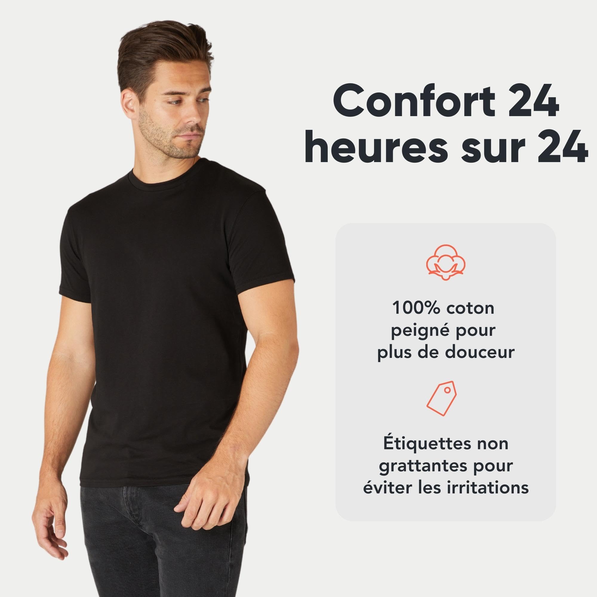 Lot de T-Shirts Homme FM London 3 unités Noir G