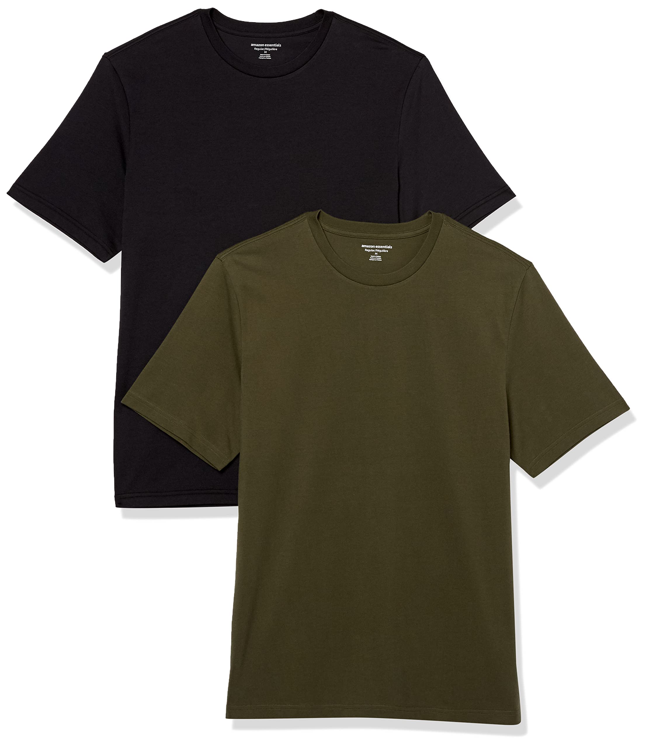T-shirt Homme Confortable Noir Vert Olive I