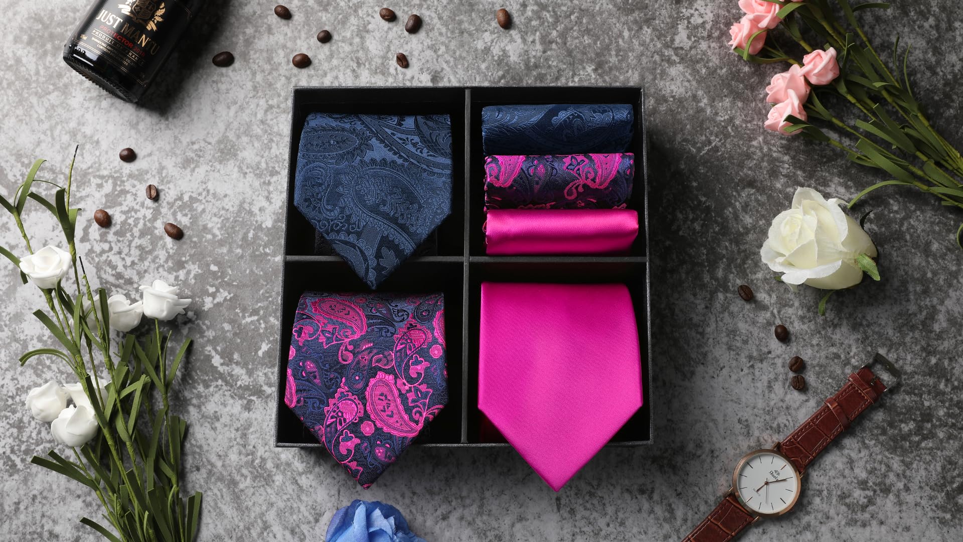 Lot 3 PCS Cravates Homme 5HT-2S E