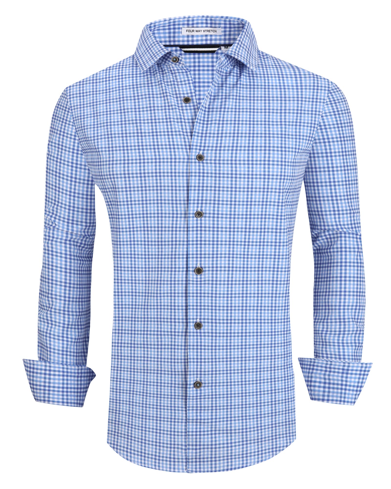 Chemise Homme Extensible Bleue Plaid D
