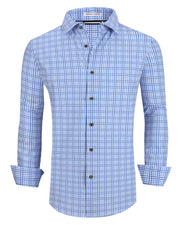 Chemise Homme Extensible Bleue Plaid D